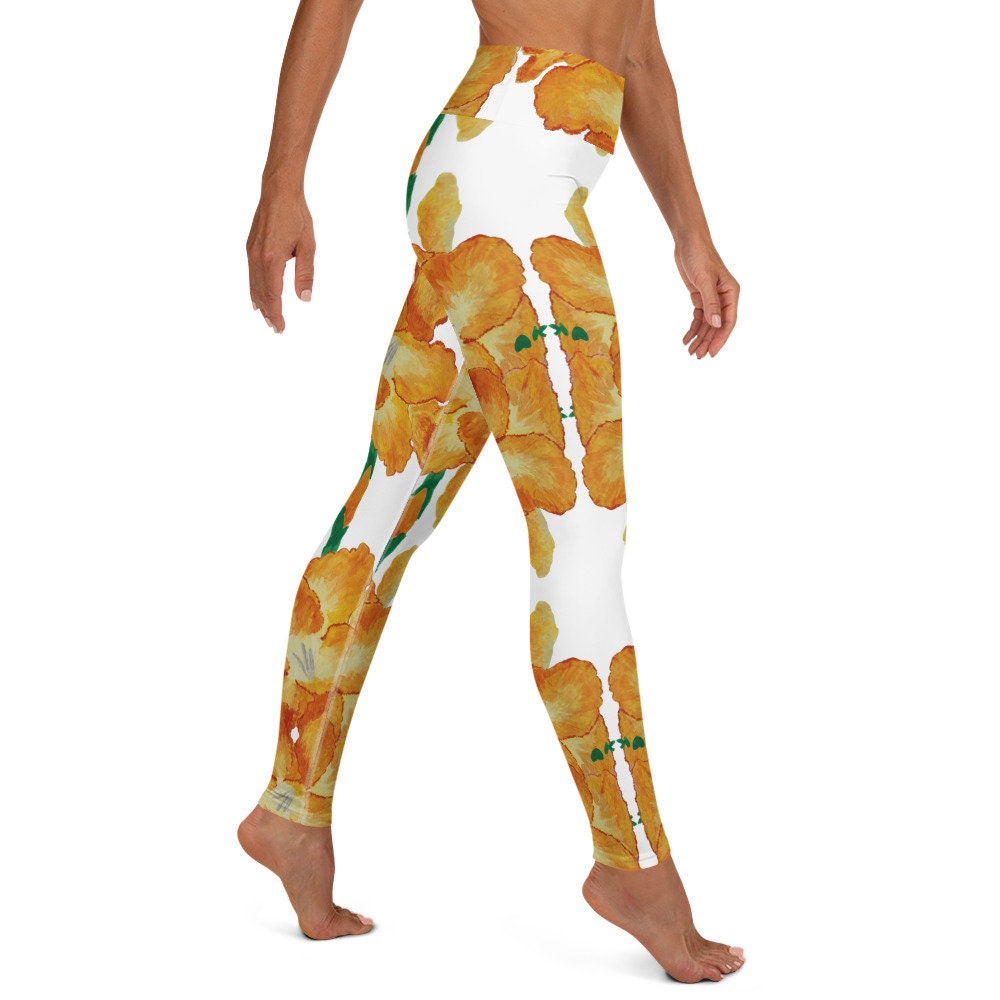 Gladiolus flower yoga leggings,fitness leggings,workout pants,gym leggings,spandex leggings,womens leggings,fun leggings,womens tights