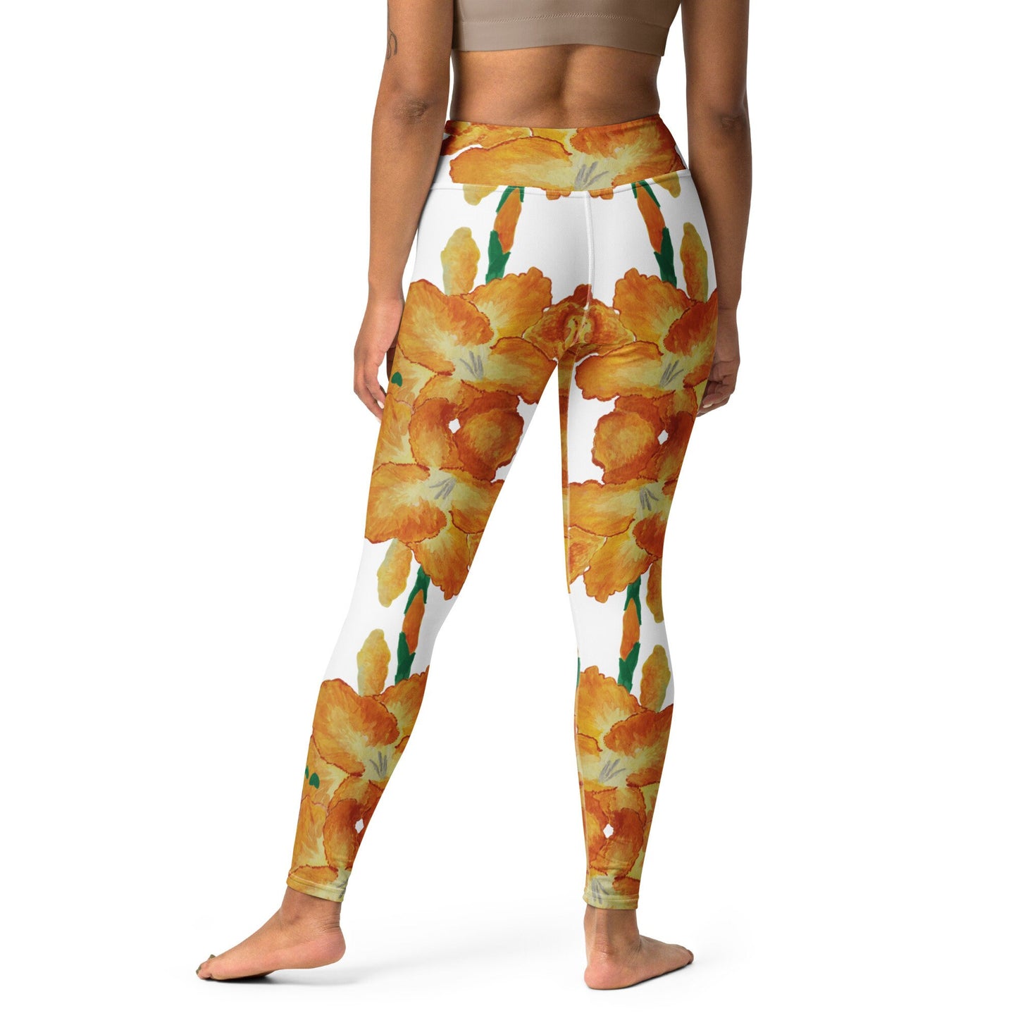Gladiolus flower yoga leggings,fitness leggings,workout pants,gym leggings,spandex leggings,womens leggings,fun leggings,womens tights