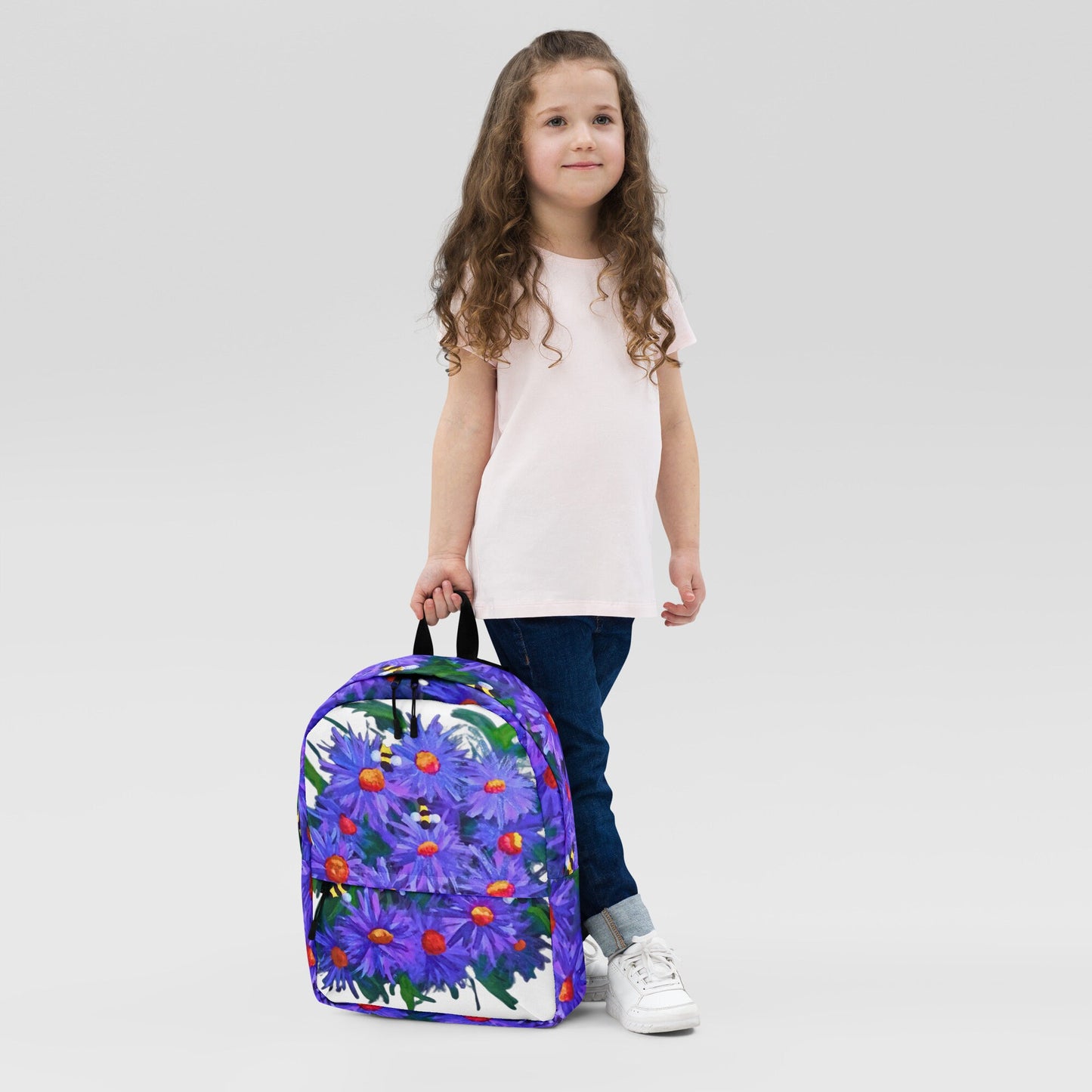 Aster flower backpack,back to school,wildflower backpack,botanical backpack,country backpack,college backpack,hiking backpack,diaper bag