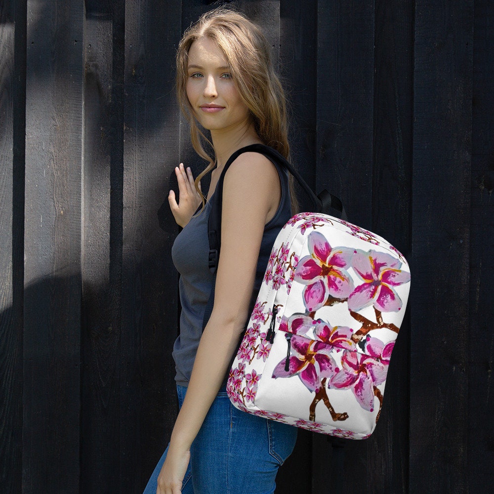 Cherry blossom backpack,back to school,college backpack,hiking backpack,botanical backpack,country backpack,aesthetic diaper bag,work bag