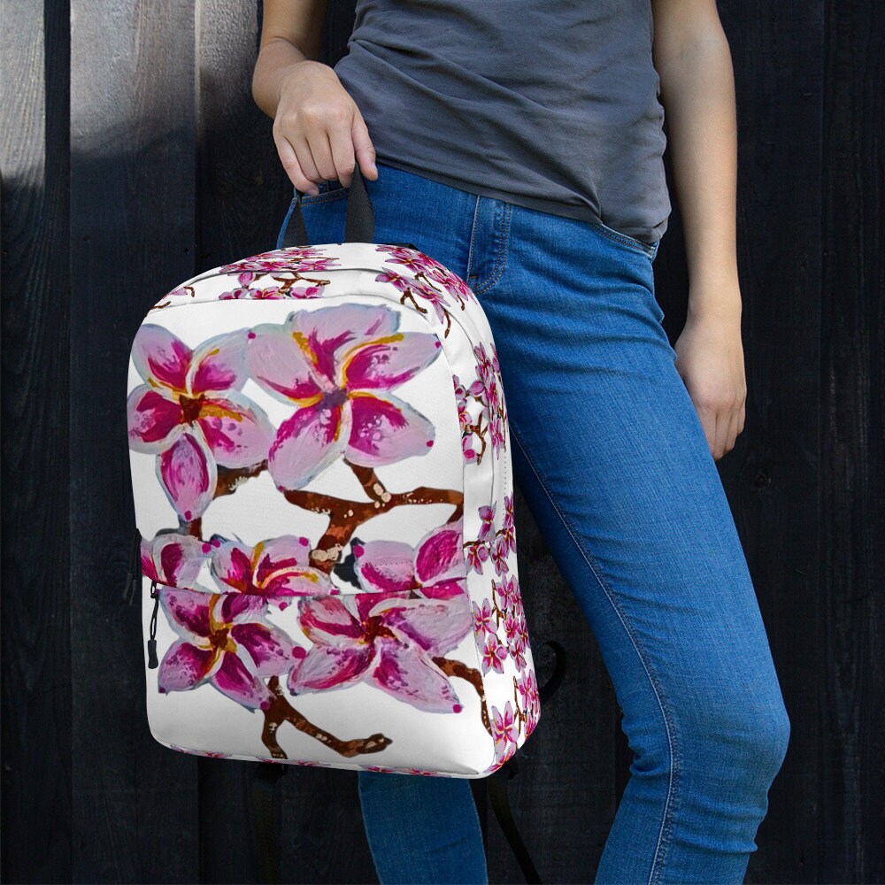 Cherry blossom backpack,back to school,college backpack,hiking backpack,botanical backpack,country backpack,aesthetic diaper bag,work bag