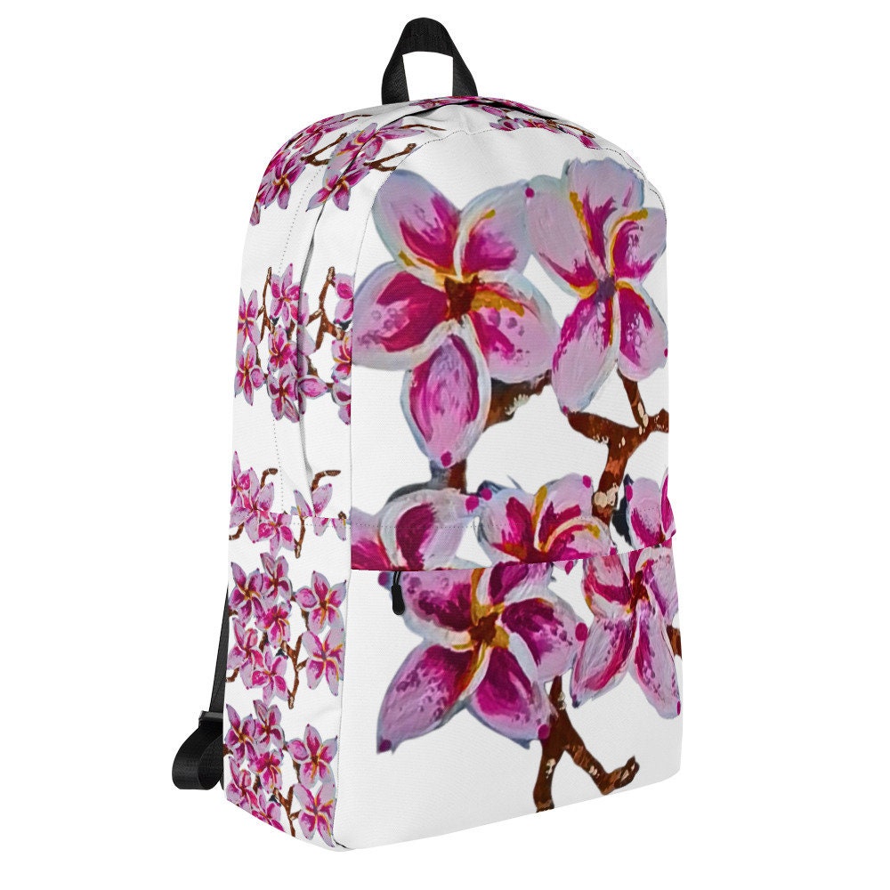 Cherry blossom backpack,back to school,college backpack,hiking backpack,botanical backpack,country backpack,aesthetic diaper bag,work bag