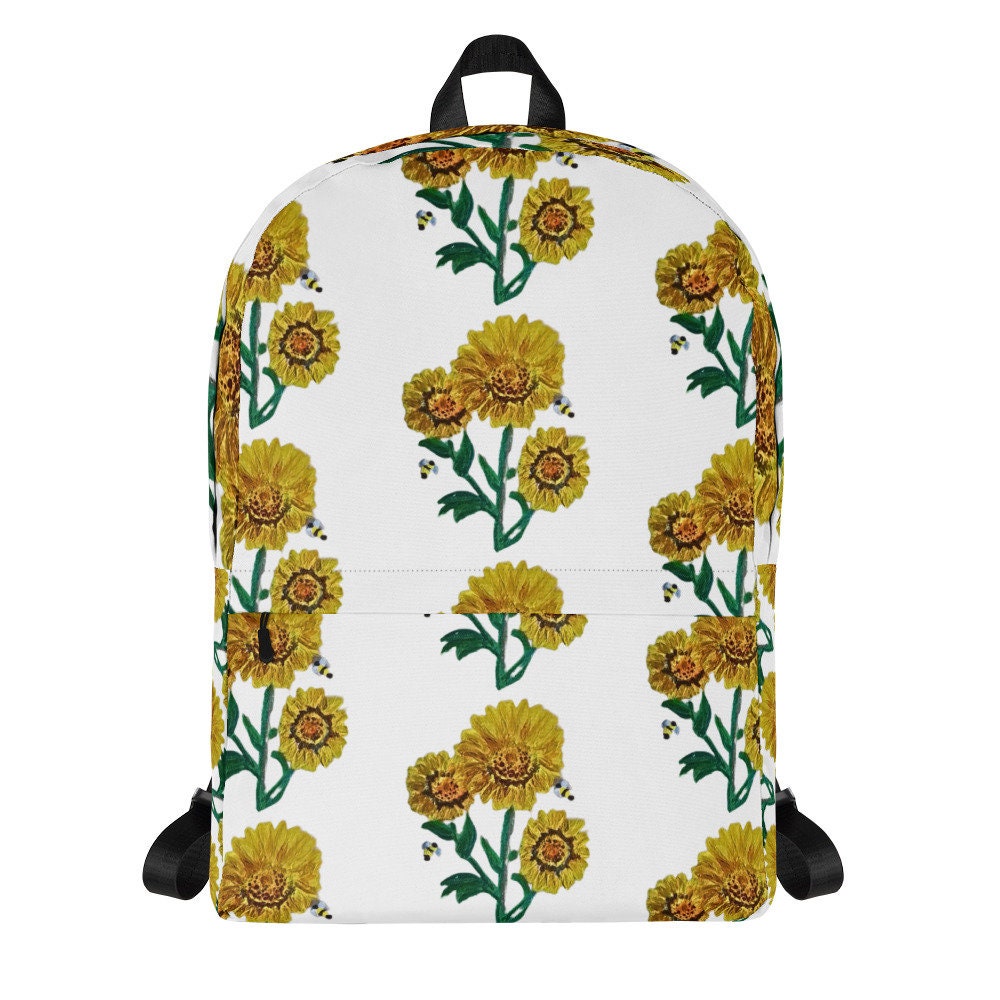 Sunflower backpack,back to school,college backpack,hiking backpack,botanical backpack,country backpack,women's diaper bag,work backpack