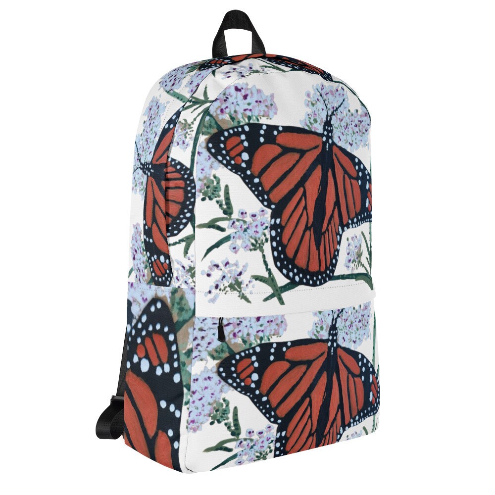 Monarch butterfly backpack,back to school,travel backpack,baby backpack,floral backpack,diaper bag,botanical backpack,multipurpose bag