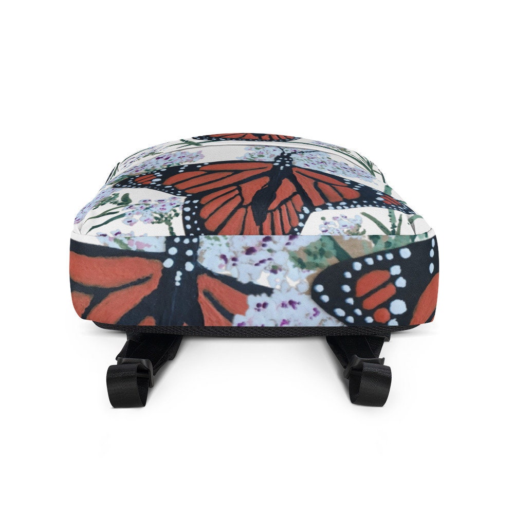 Monarch butterfly backpack,back to school,travel backpack,baby backpack,floral backpack,diaper bag,botanical backpack,multipurpose bag