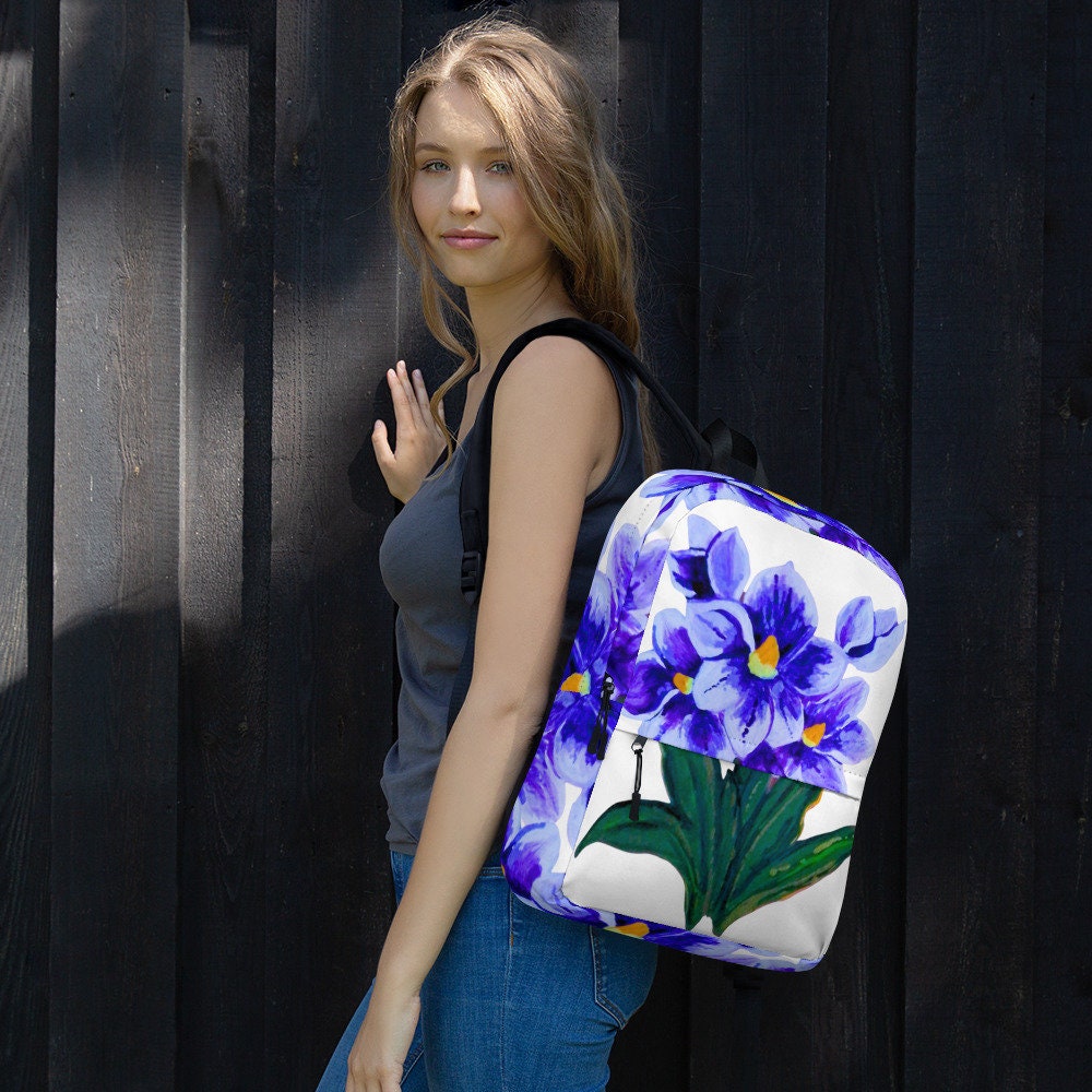 Blue flower backpack,back to school,baby backpack,travel backpack,nurse backpack,multipurpose bag,country backpack,medical backpack,work bag