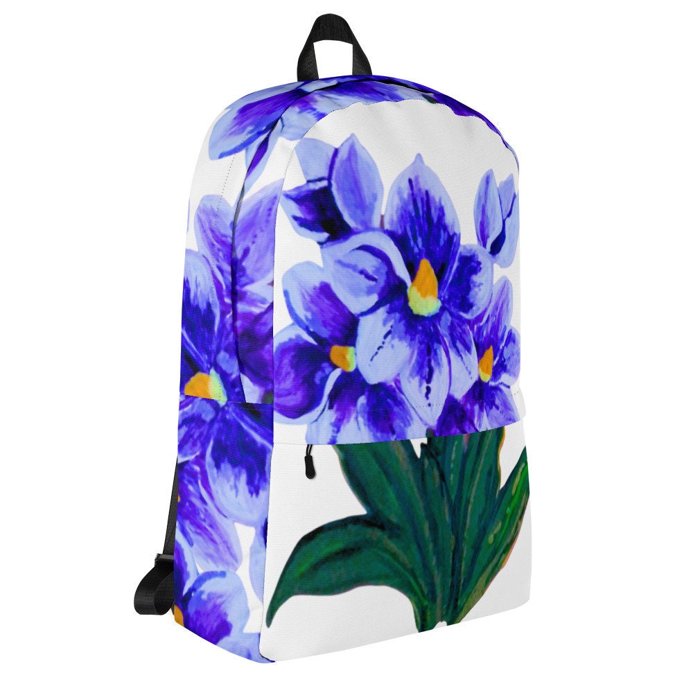 Blue flower backpack,back to school,baby backpack,travel backpack,nurse backpack,multipurpose bag,country backpack,medical backpack,work bag