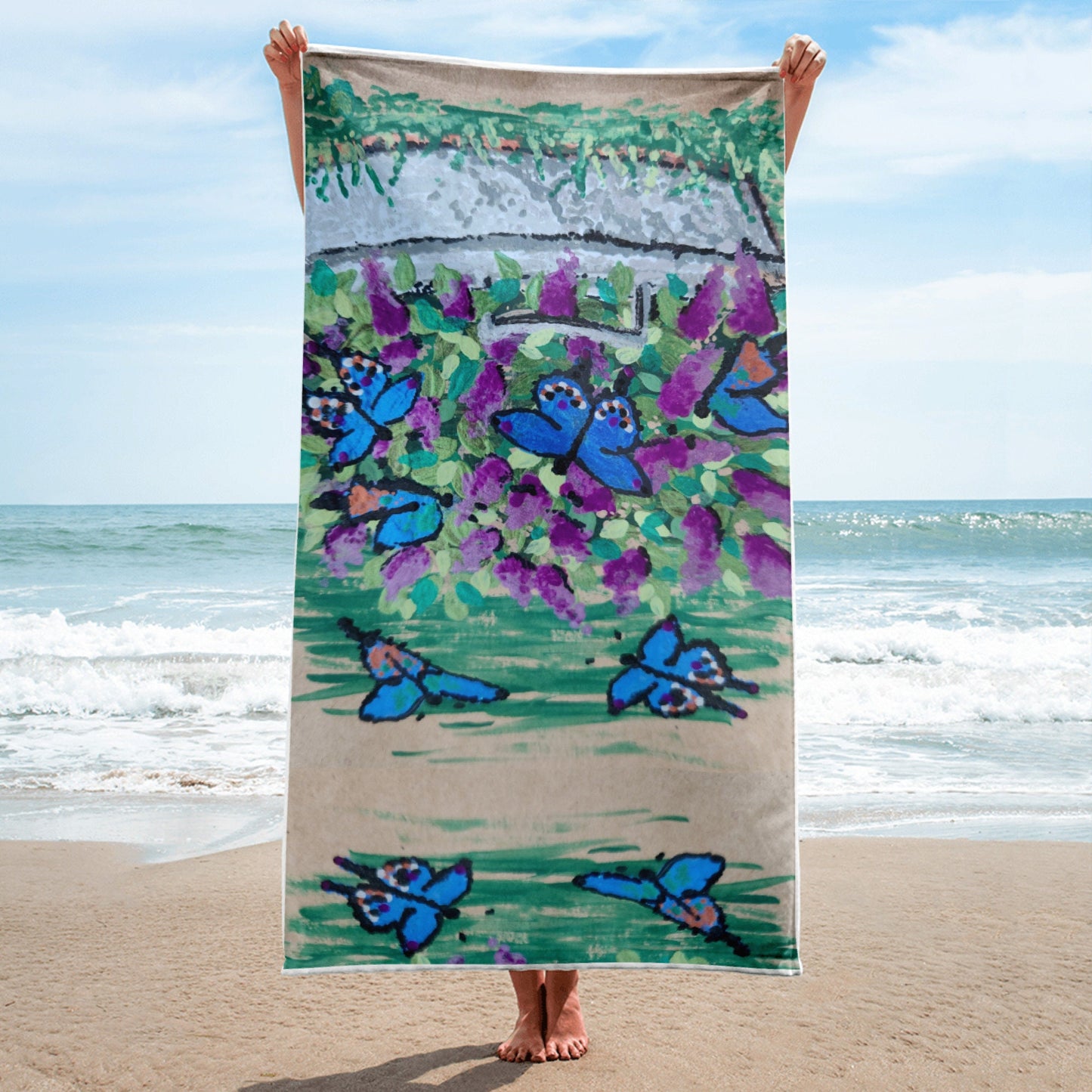 Butterfly lovers,floral towel,bath towels,housewares,decor,nature lovers gift,guest towels,fall towels,beach towels,gym towels,pool towels