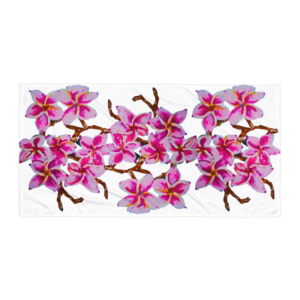 Cherry Blossom floral towel,fall towels,housewares,decor,bath towels,kids bath towels,beach towels,guest towels,botanical towels,gym towels