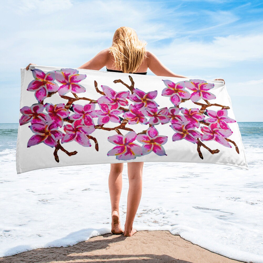 Cherry Blossom floral towel,fall towels,housewares,decor,bath towels,kids bath towels,beach towels,guest towels,botanical towels,gym towels