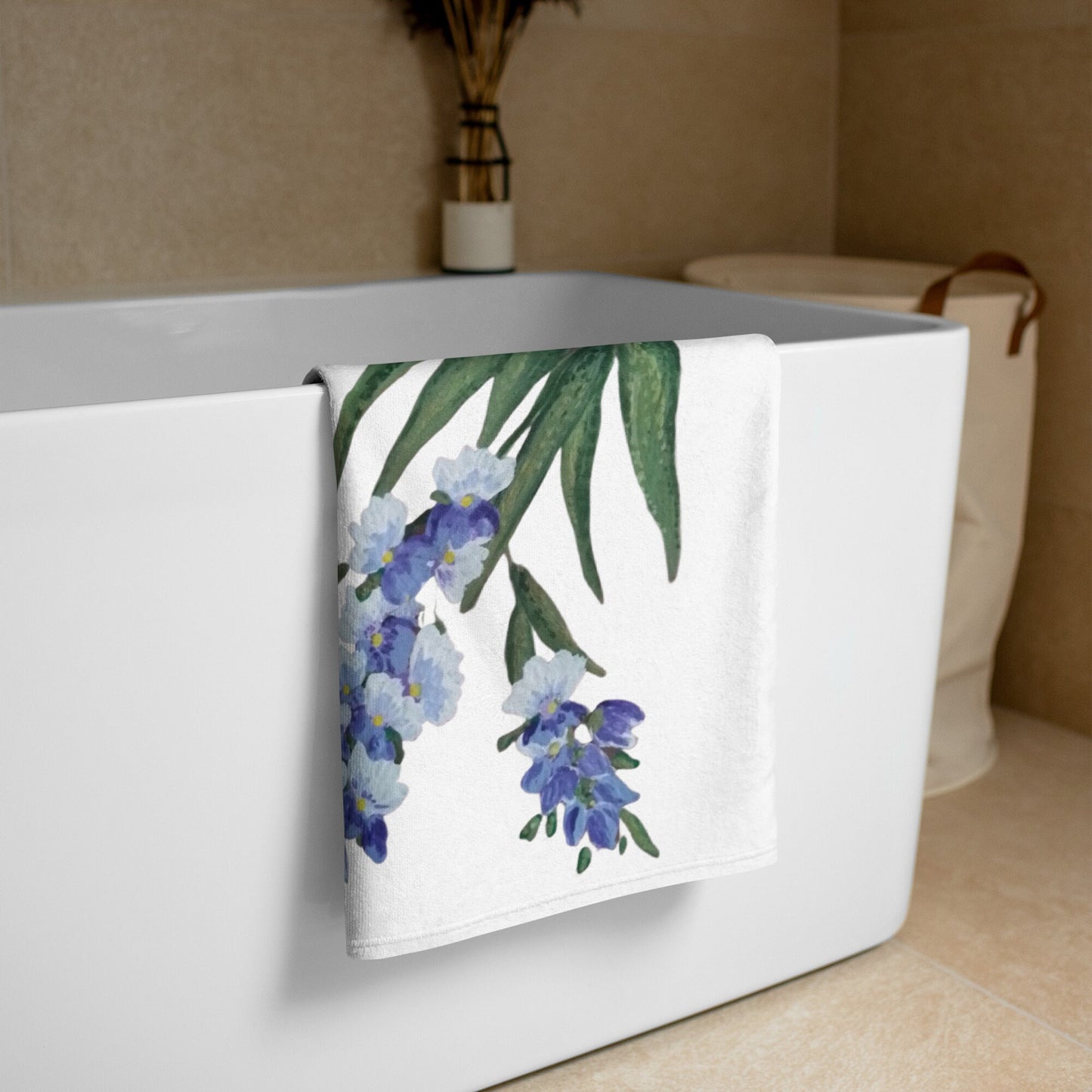 Wisteria floral beach towel,fall towels,botanical towels,housewares,decor,kids bath towels,guest towels,gym towels,nature lovers gift