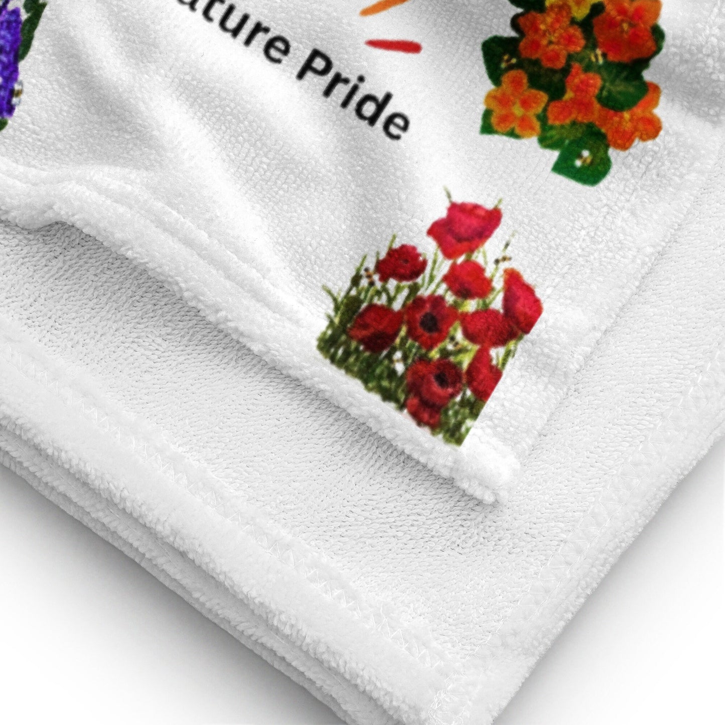 Nature Pride floral beach towel,fall towels,housewares,decor,kids bath towels,guest towels,gym towels,LGBTQ,nature lovers gift,pool towel
