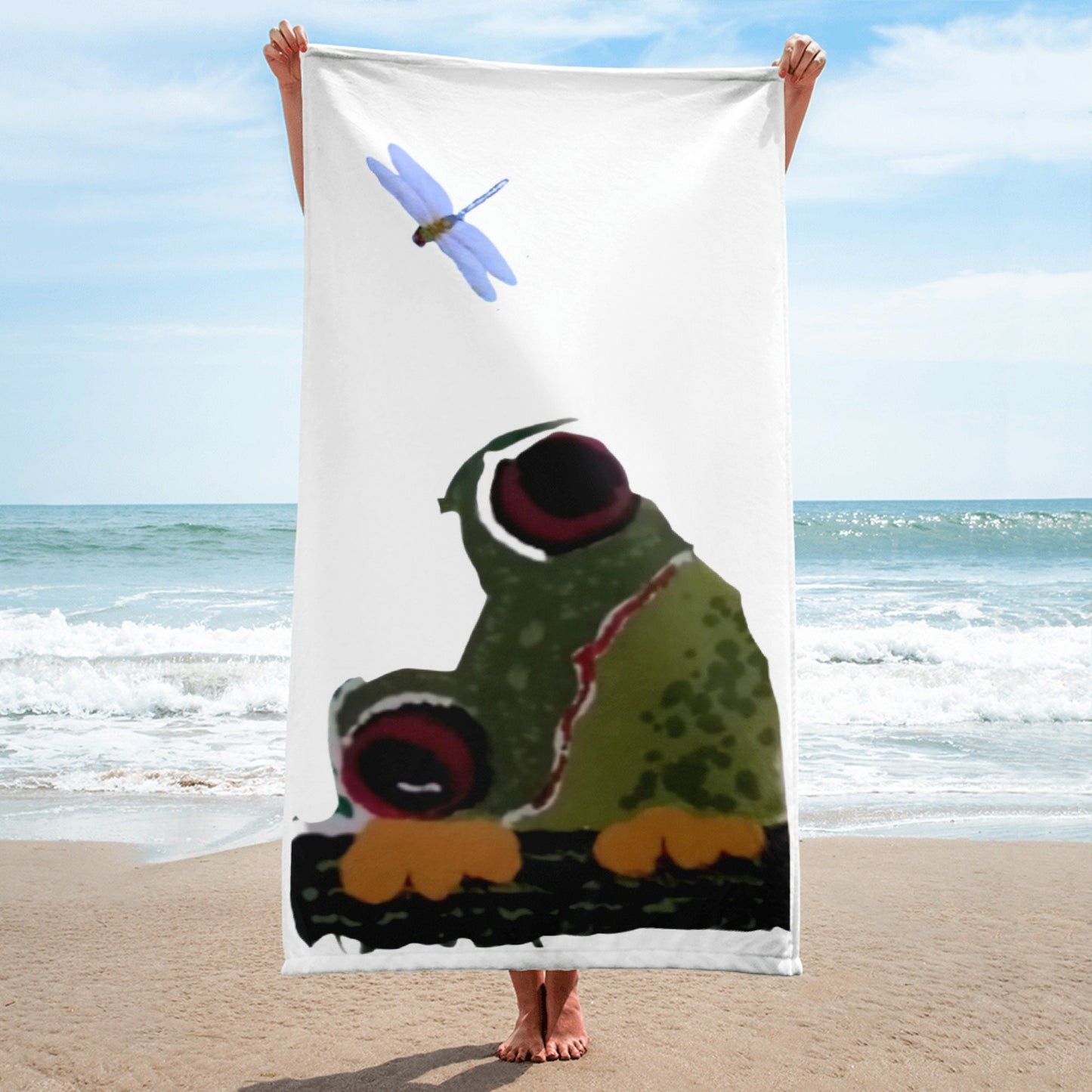 Frog lovers towel,fall towels,housewares,decor,beach towels,kids bath towels,guest towels,gym towels,nature lovers gift,dragonfly lover gift