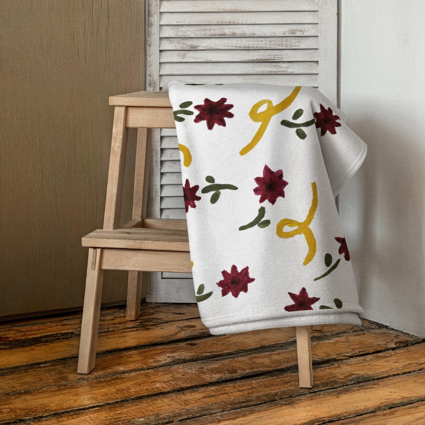 Colorful floral beach towels,fall towels,housewares,decor,botanical towels,kids bath towels,premium towels,guest towels,pool towels