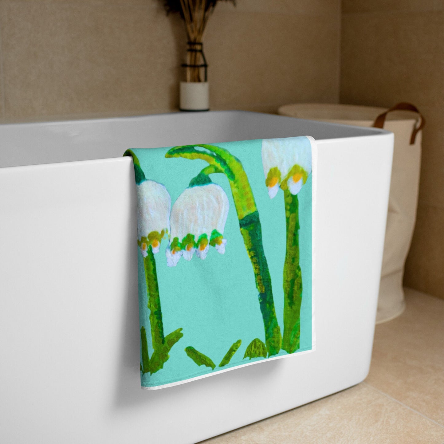 Snowflake floral bath towel,fall towels,housewares,decor,beach towels,kids bath towels,premium towels,botanical towels,nature lovers gift