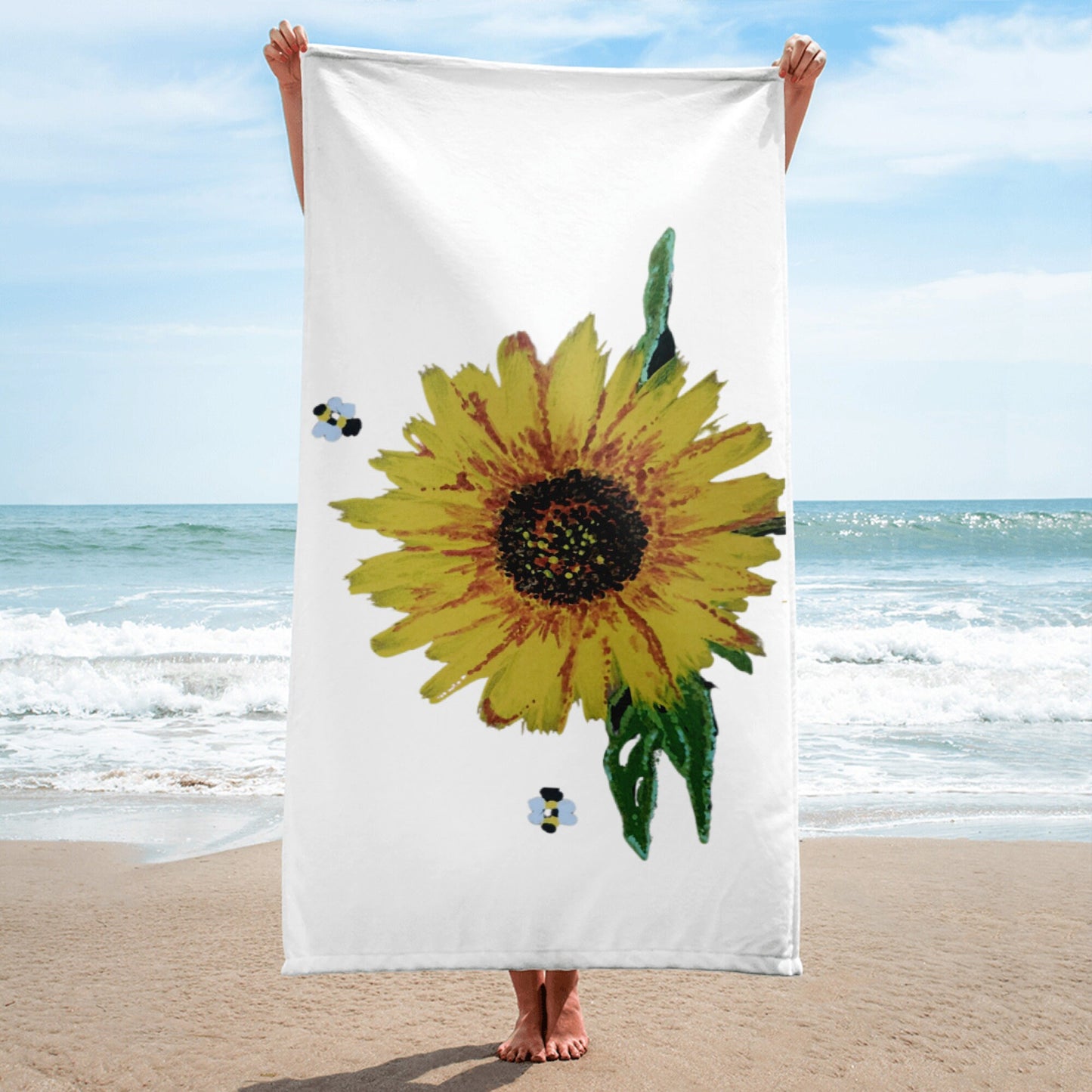 African Daisy bath towel,fall towels,botanical towels,housewares,decor,beach towels,kids bath towels,premium towels,guest towels