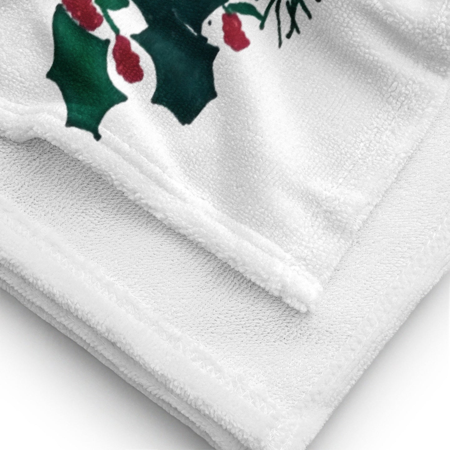 Christmas Holly Towel,fall towels,housewares,decor,holiday decor,beach towels,kids bath towels,guest towels,botanical towels,christmas towel