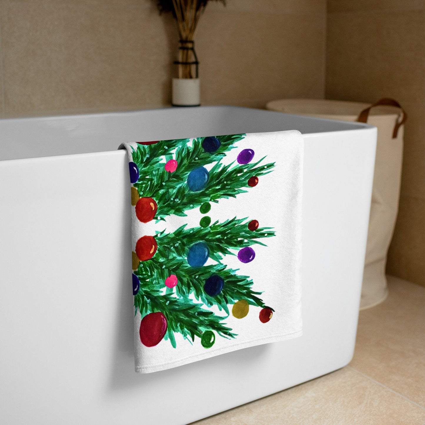 Christmas Tree Towel,fall towels,housewares,holiday decor,decor,beach towels,guest towels,botanical towels,christmas towels,holiday towels