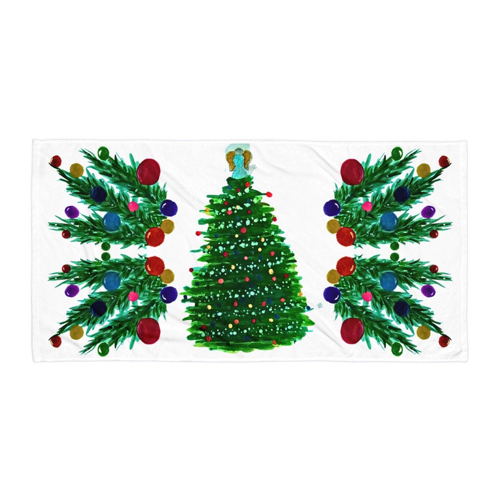 Christmas Tree Towel,fall towels,housewares,holiday decor,decor,beach towels,guest towels,botanical towels,christmas towels,holiday towels