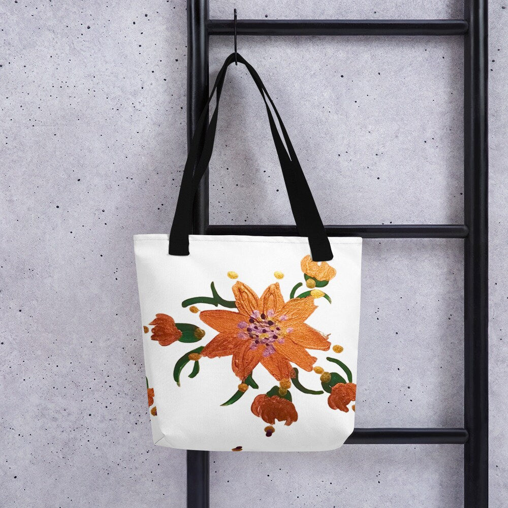 Floral tote bag,botanical tote bag,reusable tote bag,daycare bag,farmers market bag,unisex tote bag,beach tote,bridal party bag,computer bag