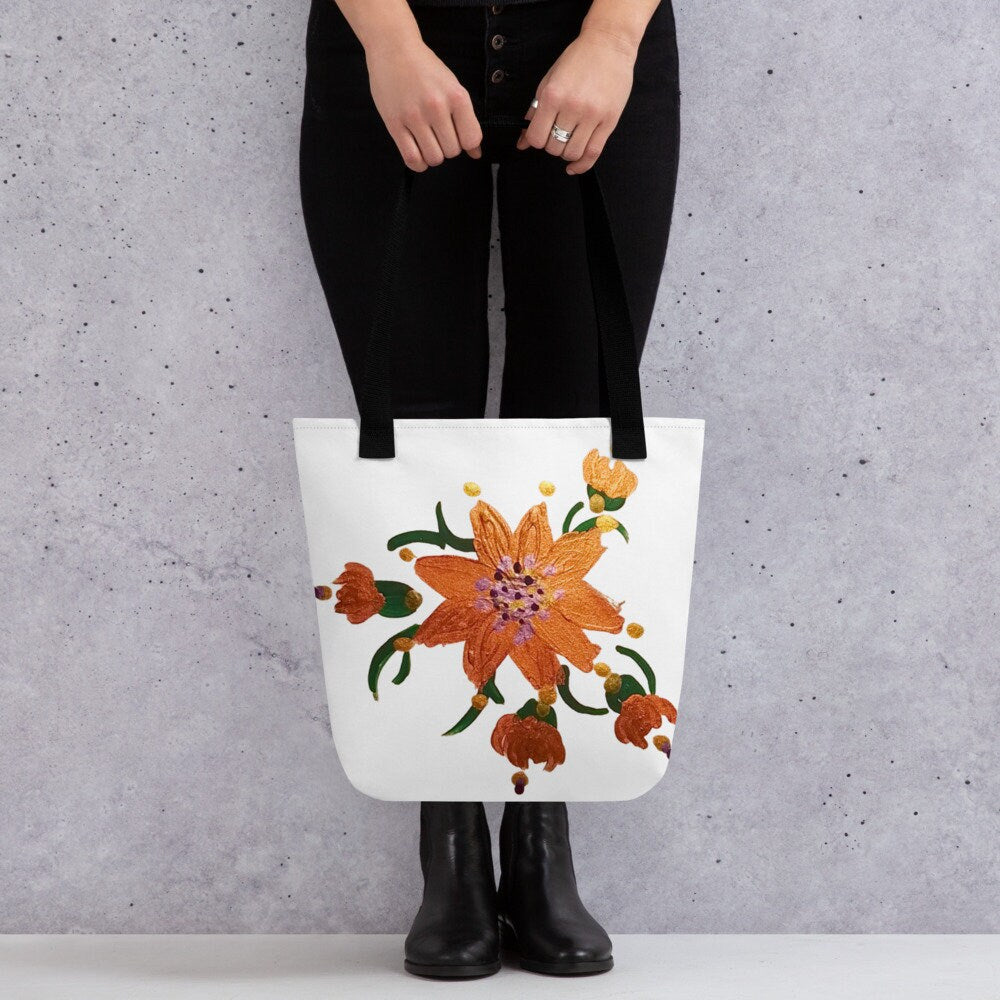 Floral tote bag,botanical tote bag,reusable tote bag,daycare bag,farmers market bag,unisex tote bag,beach tote,bridal party bag,computer bag