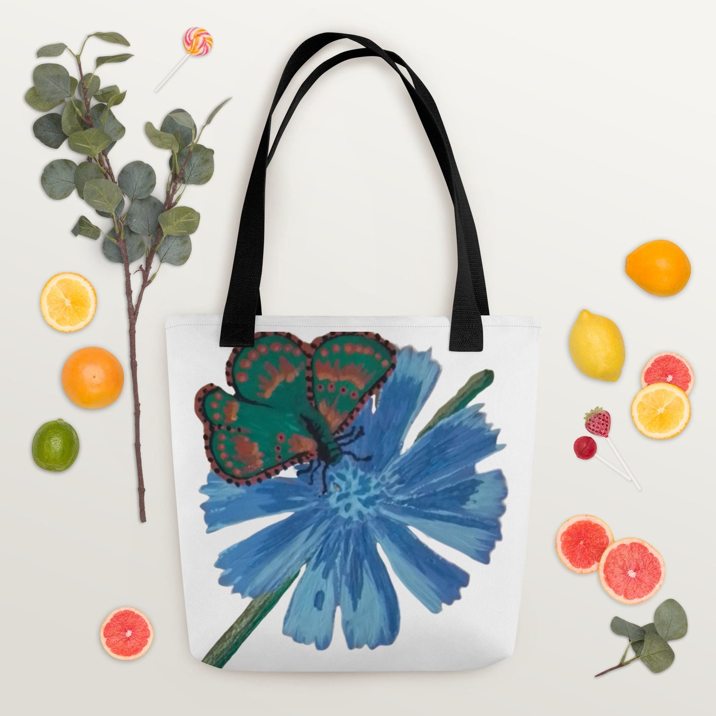 Reusable butterfly tote bag,botanical tote bag,daycare bag,farmers market bag,unisex tote bag,carry all,beach tote bag,nurse tote bag