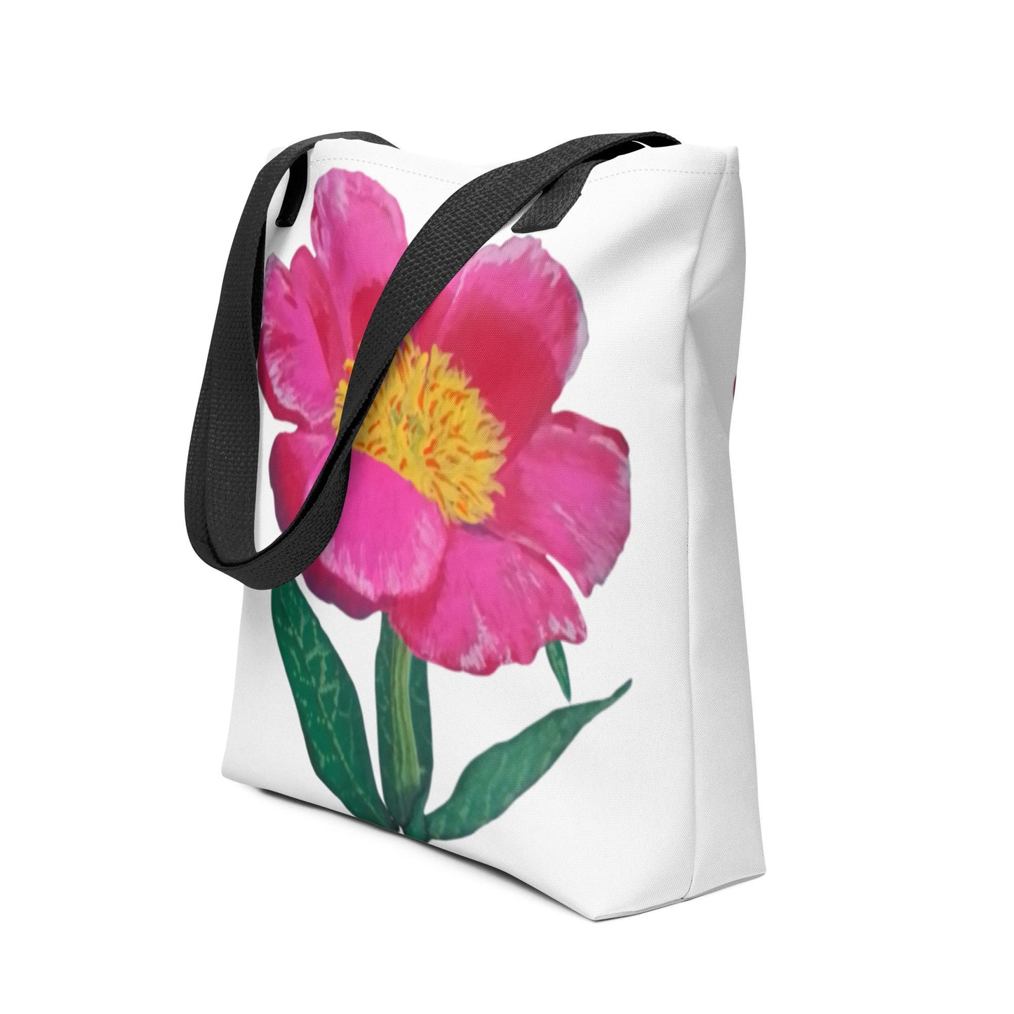 Pink flower tote bag,botanical tote bag,daycare bag,farmers market bag,unisex tote bag,beach tote bag,reusable tote,durable tote bag