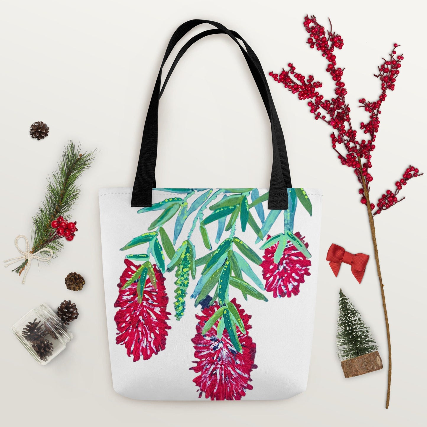Weeping bottle brush tote bag,reusable tote bag,beach tote bag,farmers market bag,carry all,nurse tote bag,daycare bag,flower girl bag