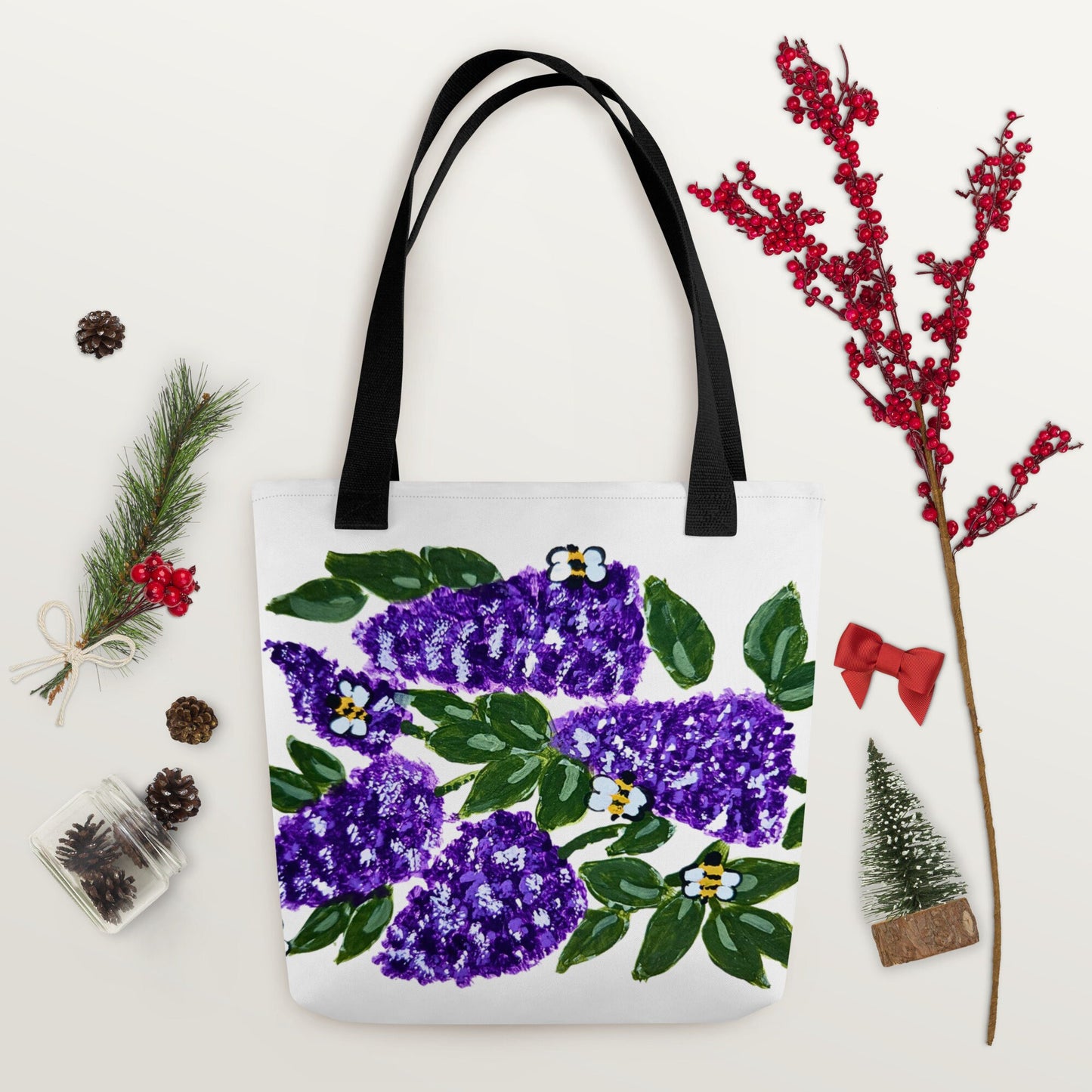 Lilac tote bag,reusable tote bag,botanical tote bag,beach tote bag,nurse tote bag,daycare bag,farmers market bag,carry all,durable tote bag