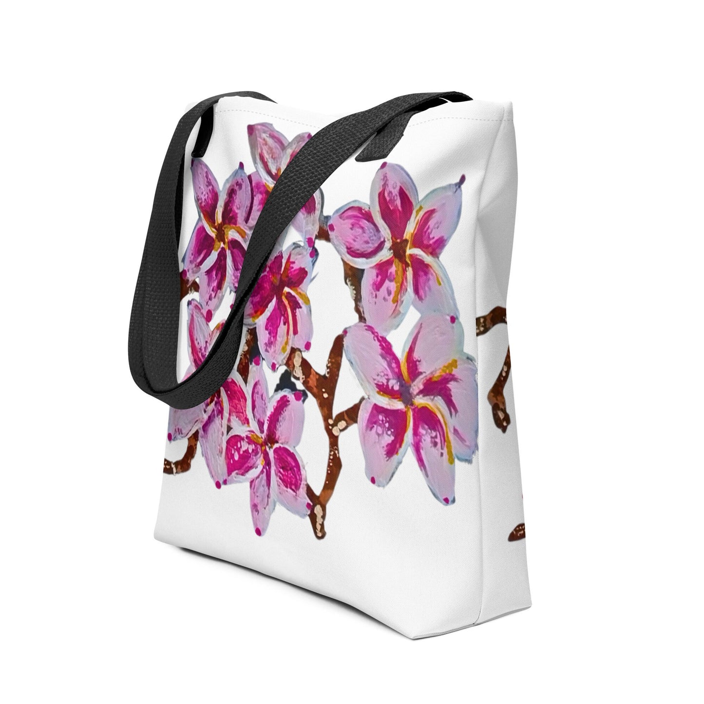 Cherry blossom reusable tote bag,botanical tote bag,beach tote bag,nurse tote bag,daycare bag,farmers market bag,carry all,unisex tote bag