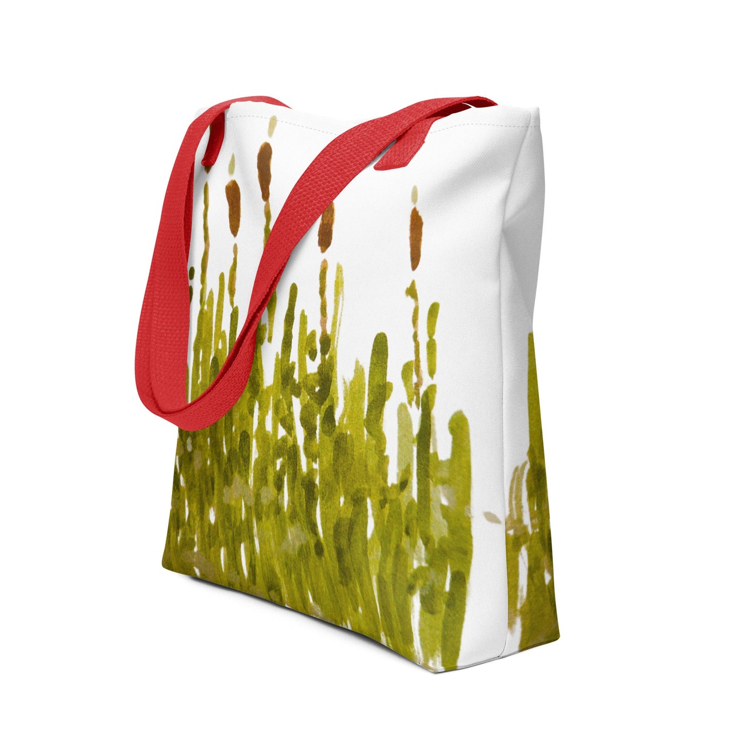 Reusable cattail tote bag,botanical tote bag,daycare bag,farmers market bag,beach tote bag,nurse tote bag,wildflower tote bag,carry all