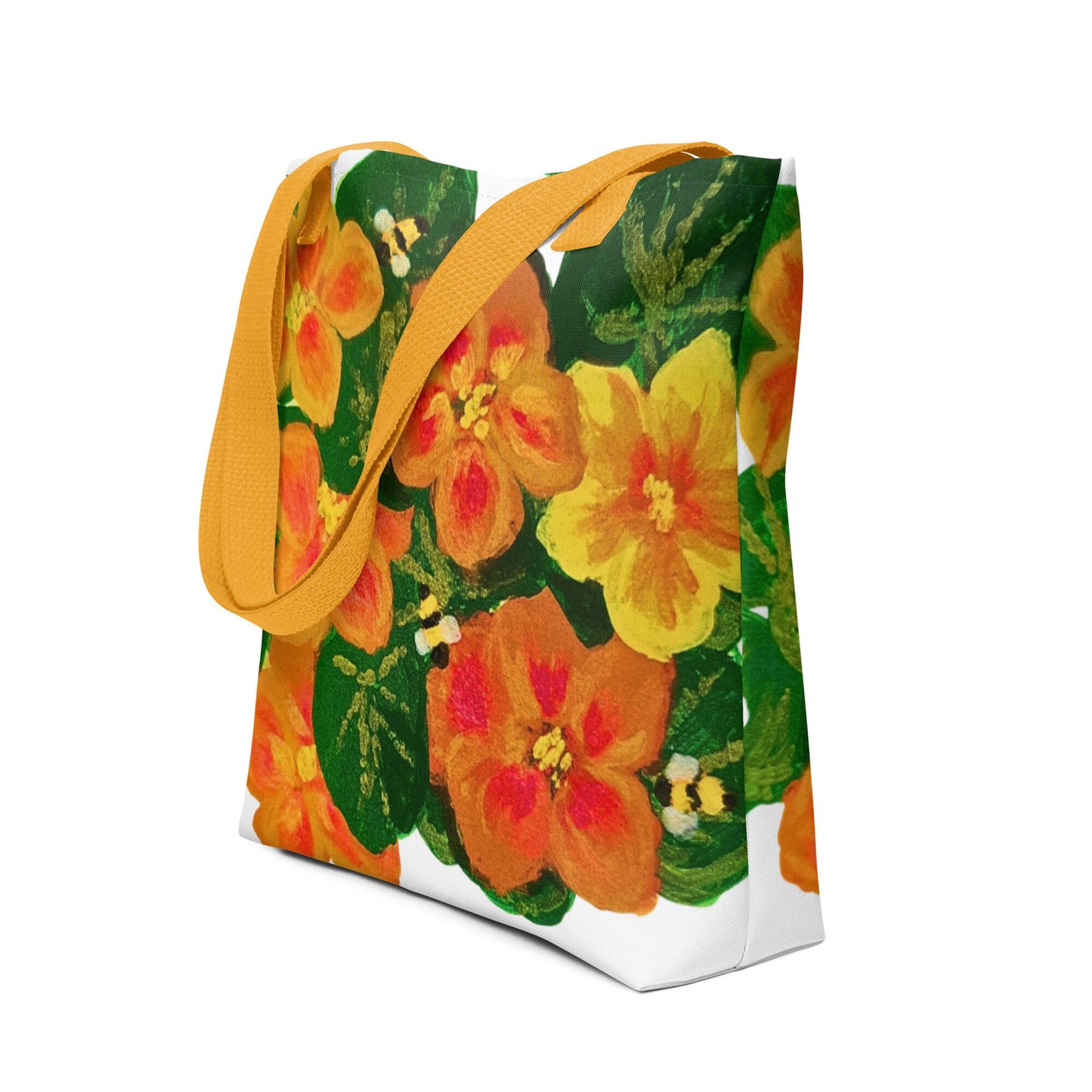Orange floral tote bag,beach tote bag,nurse tote bag,farmers market bag,carry all,wildflower tote bag,daycare bag,nature lover bag