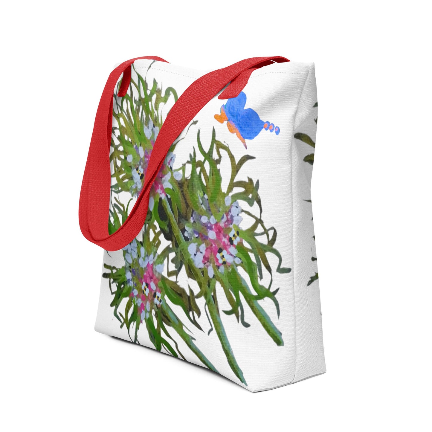 Nature lovers reusable tote bag,beach tote bag,nurse tote bag,wildflower tote bag,daycare bag,carry all,durable tote bag,butterfly lover
