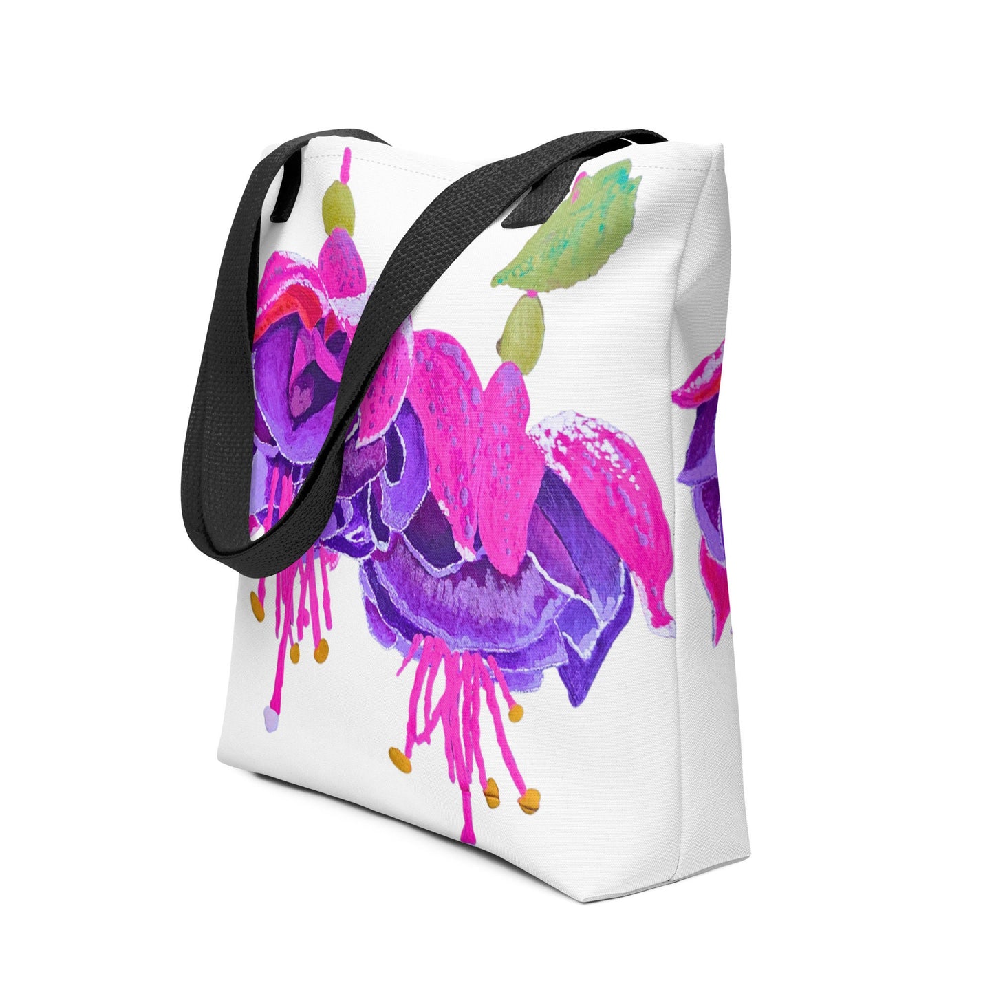 Fuscia reusable tote bag,beach tote bag,nurse tote bag,farmers market bag,carry all,wildflower tote bag,nature lover gift,colorful tote bag