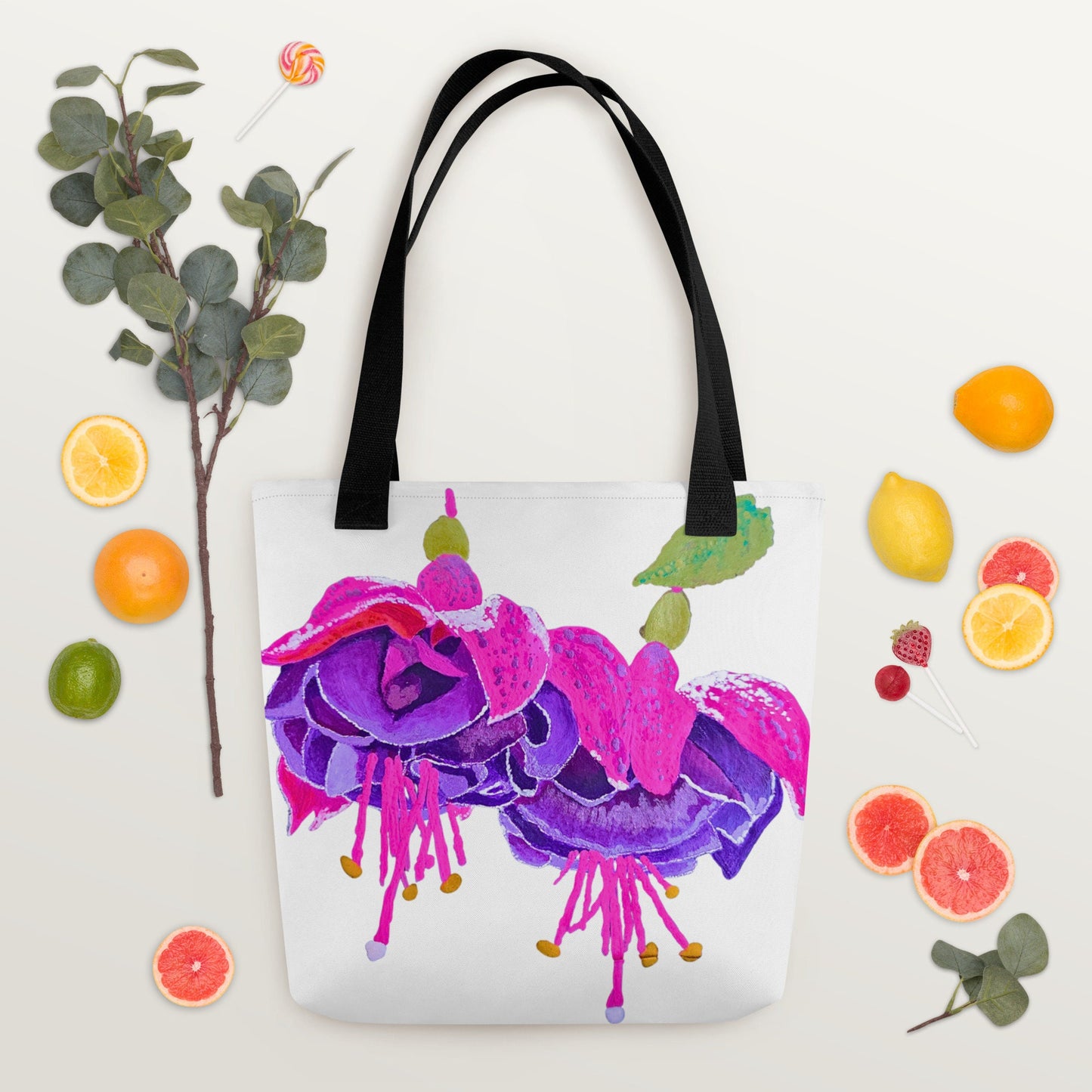 Fuscia reusable tote bag,beach tote bag,nurse tote bag,farmers market bag,carry all,wildflower tote bag,nature lover gift,colorful tote bag