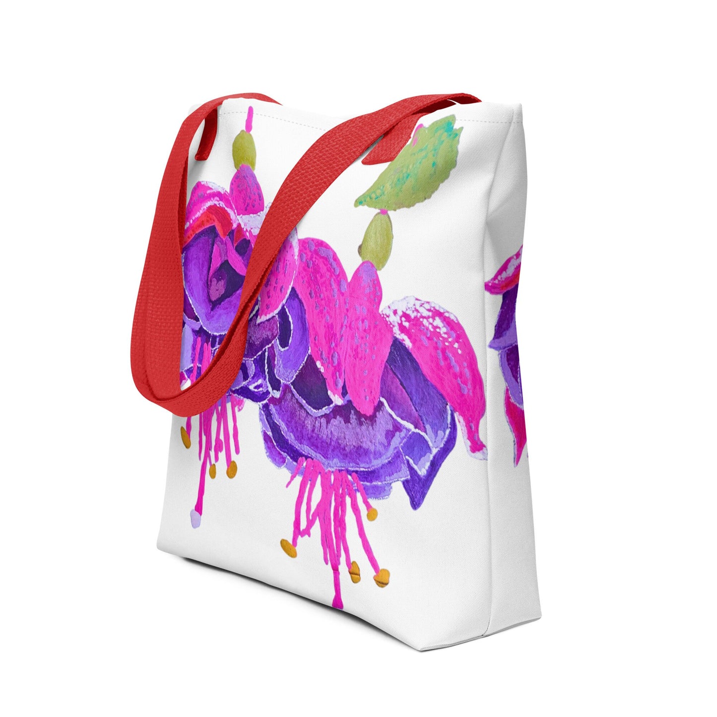 Fuscia reusable tote bag,beach tote bag,nurse tote bag,farmers market bag,carry all,wildflower tote bag,nature lover gift,colorful tote bag