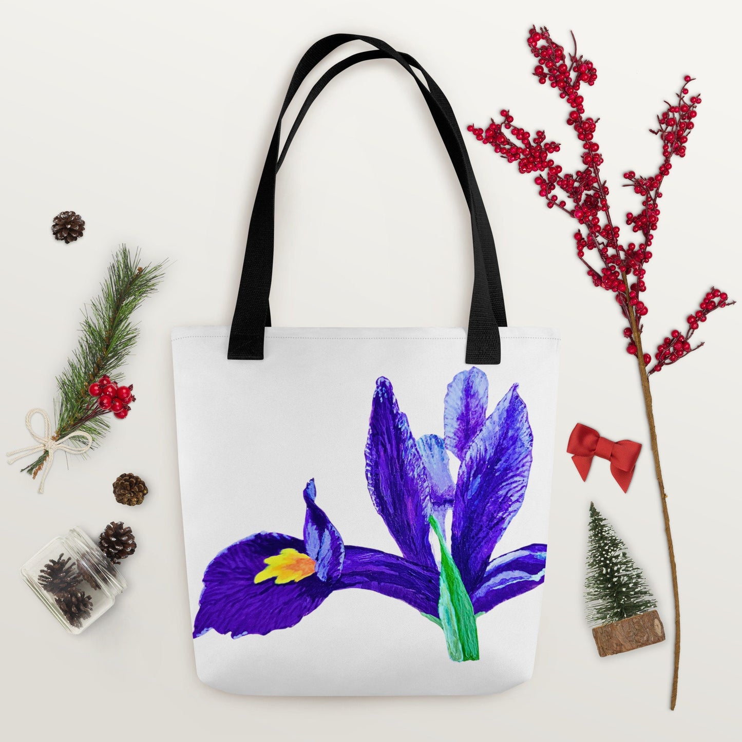 Iris reusable tote bag,beach tote bag,nurse tote bag,farmers market bag,carry all,wildflower tote bag,nature lover gift,flower tote bag