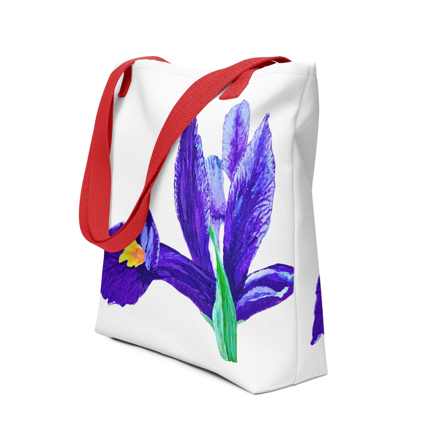 Iris reusable tote bag,beach tote bag,nurse tote bag,farmers market bag,carry all,wildflower tote bag,nature lover gift,flower tote bag