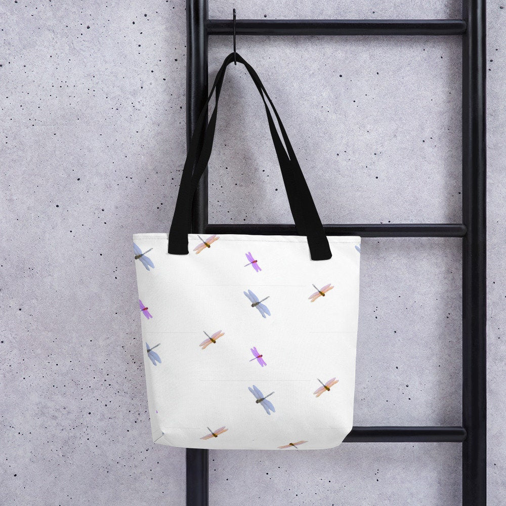 Dragonfly lovers tote bag,nurse tote bag,beach tote bag,farmers market bag,carry all,colorful tote bag,unique tote bag,durable daycare bag