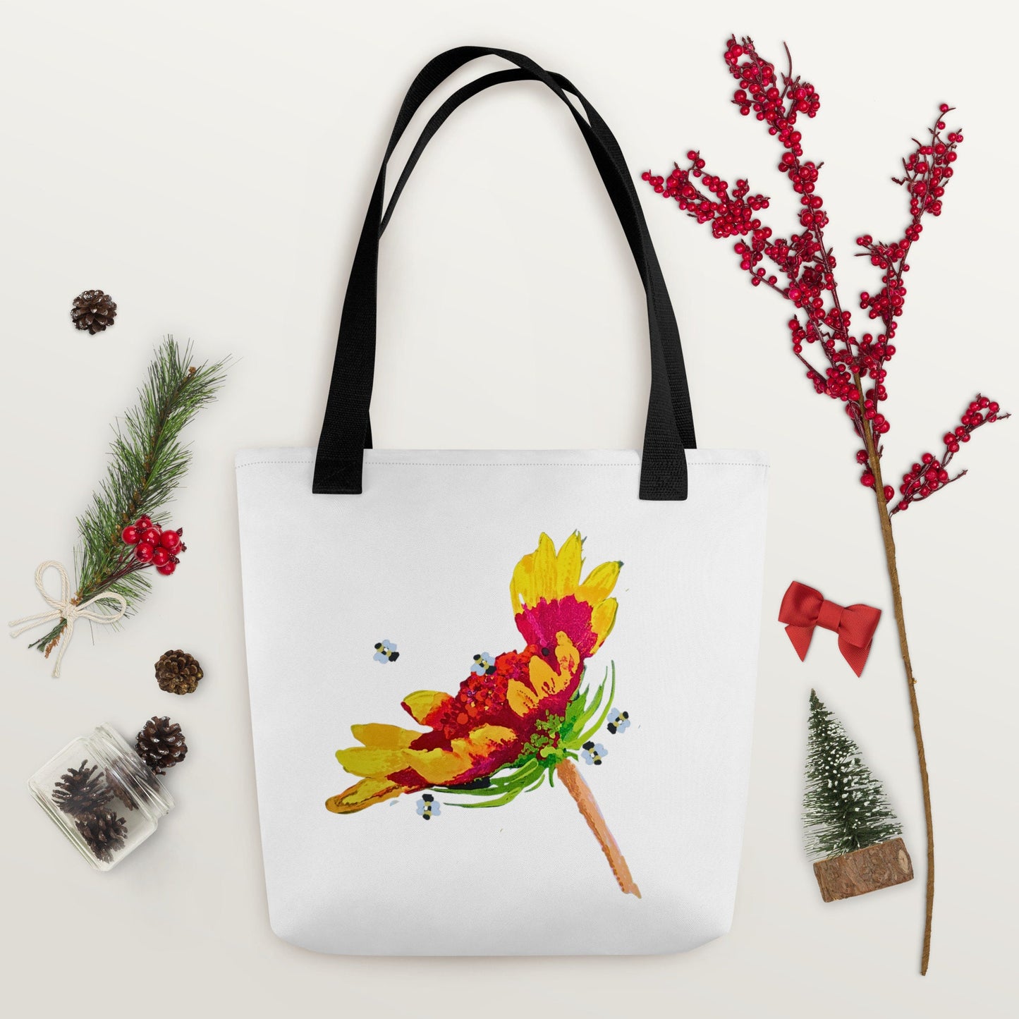 Reusable colorful flower tote bag,beach tote bag,nurse tote bag,farmers market bag,carry all,wildflower tote bag,daycare bag,nature lover