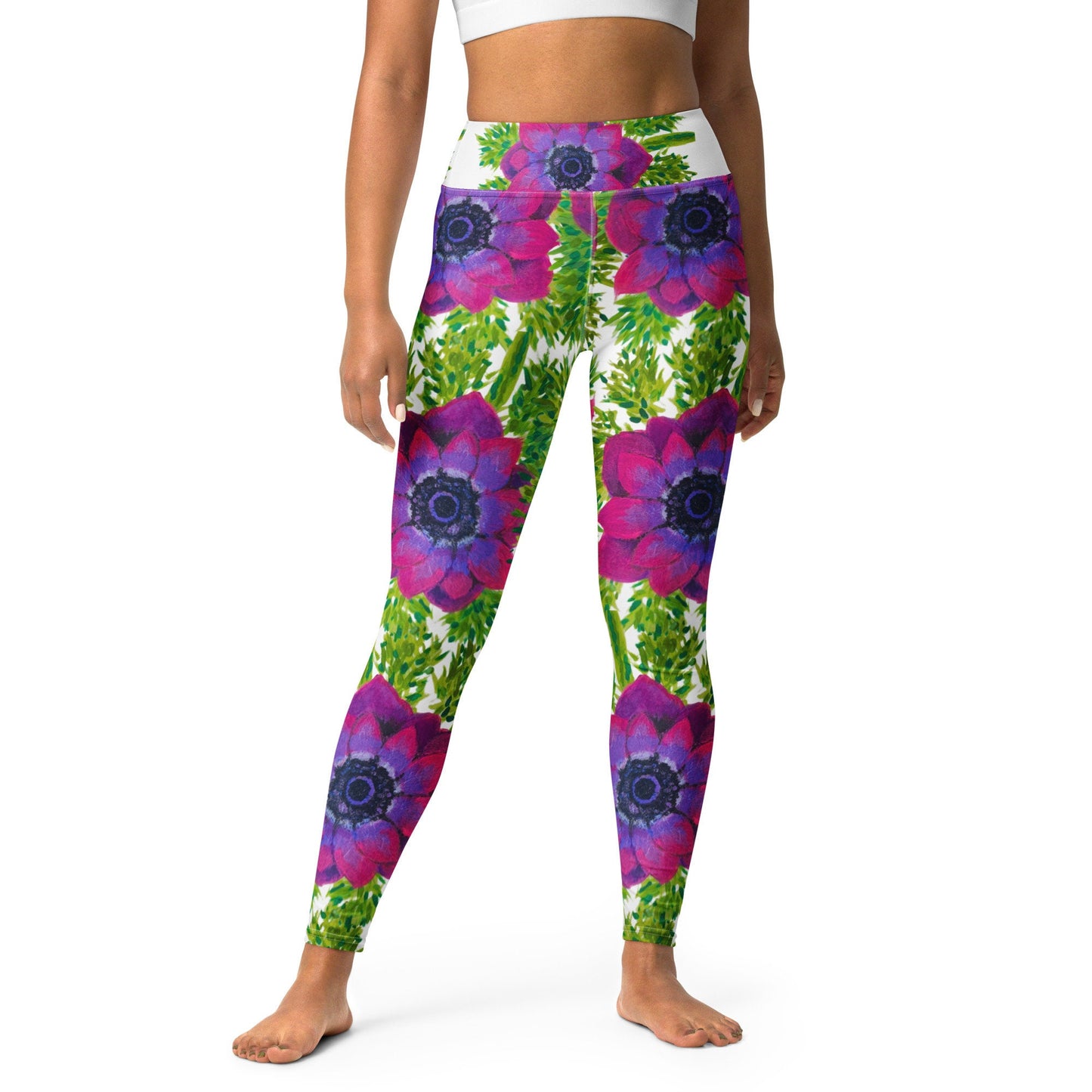 Colorful floral yoga leggings,fitness leggings,workout pants,gym leggings,spandex leggings,high waist leggings,fun leggings,nature lovers