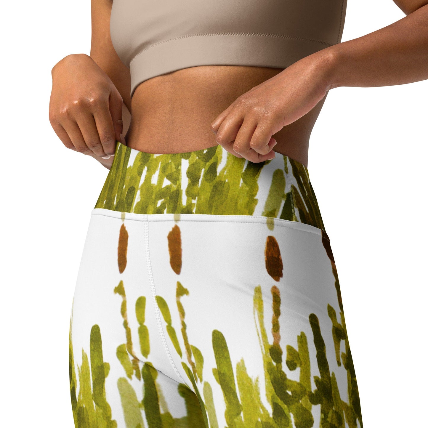 Cattail yoga leggings,high waist leggings,workout pants,gym leggings,fitness leggings,fun leggings,spandex leggings,activewear,floral leggin