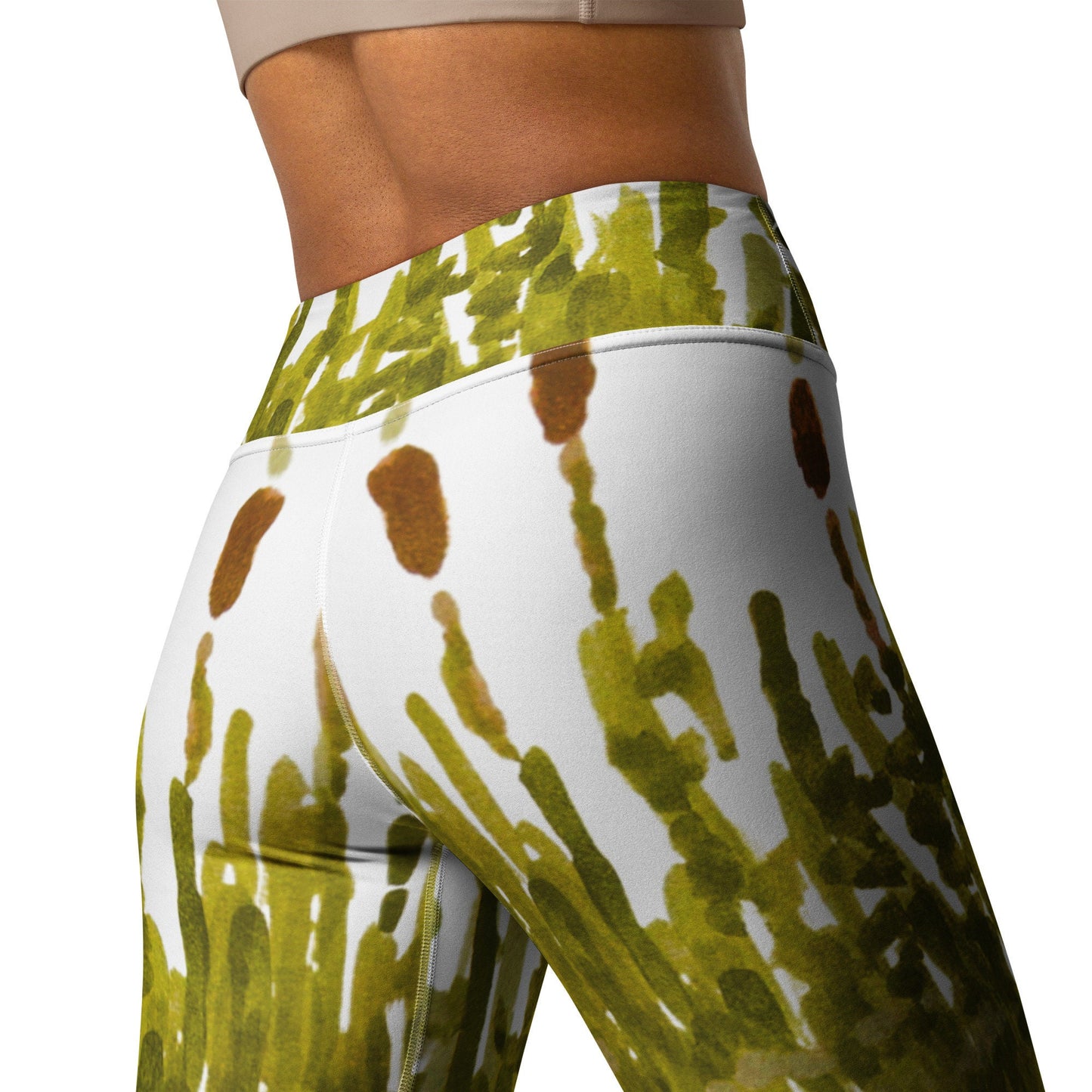 Cattail yoga leggings,high waist leggings,workout pants,gym leggings,fitness leggings,fun leggings,spandex leggings,activewear,floral leggin