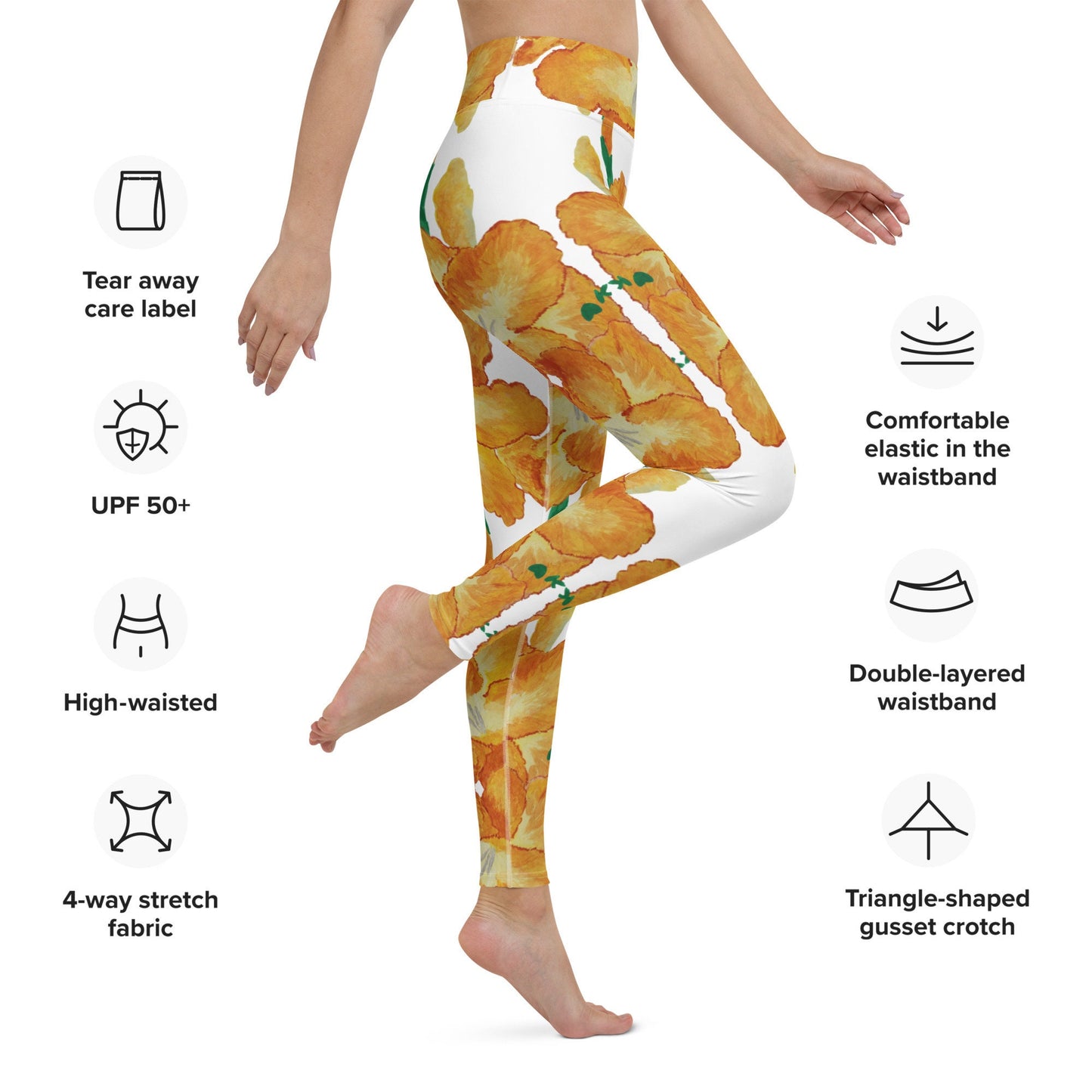 Gladiolus flower yoga leggings,fitness leggings,workout pants,gym leggings,spandex leggings,womens leggings,fun leggings,womens tights