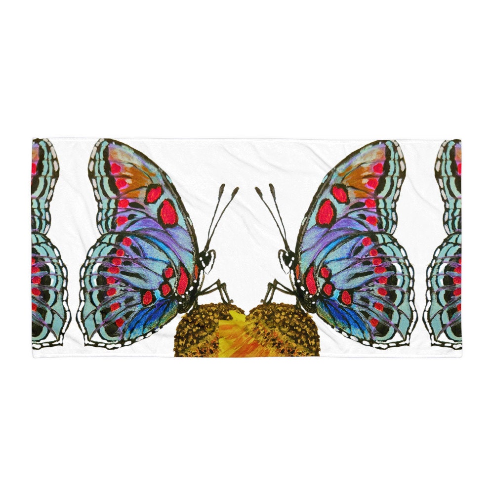 Monarch butterfly beach towels,floral bath towel,botanical towels,bathroom towel,kids bath towels,dog towels,gym towels,floral decor