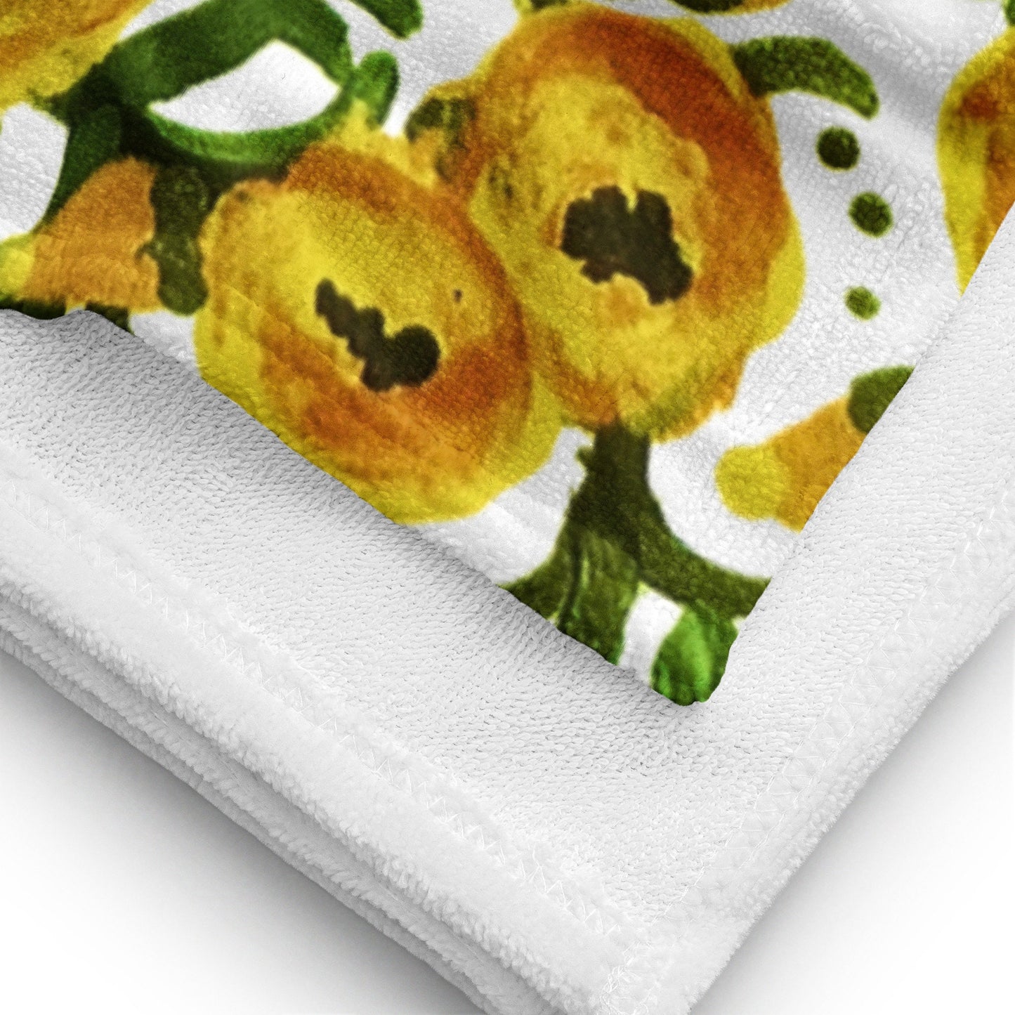 Yellow love beach towel,floral decor,bathroom towel,hanging towel,guest towel,botanical towel,baby towel,gym towel,printed towel,fall towel