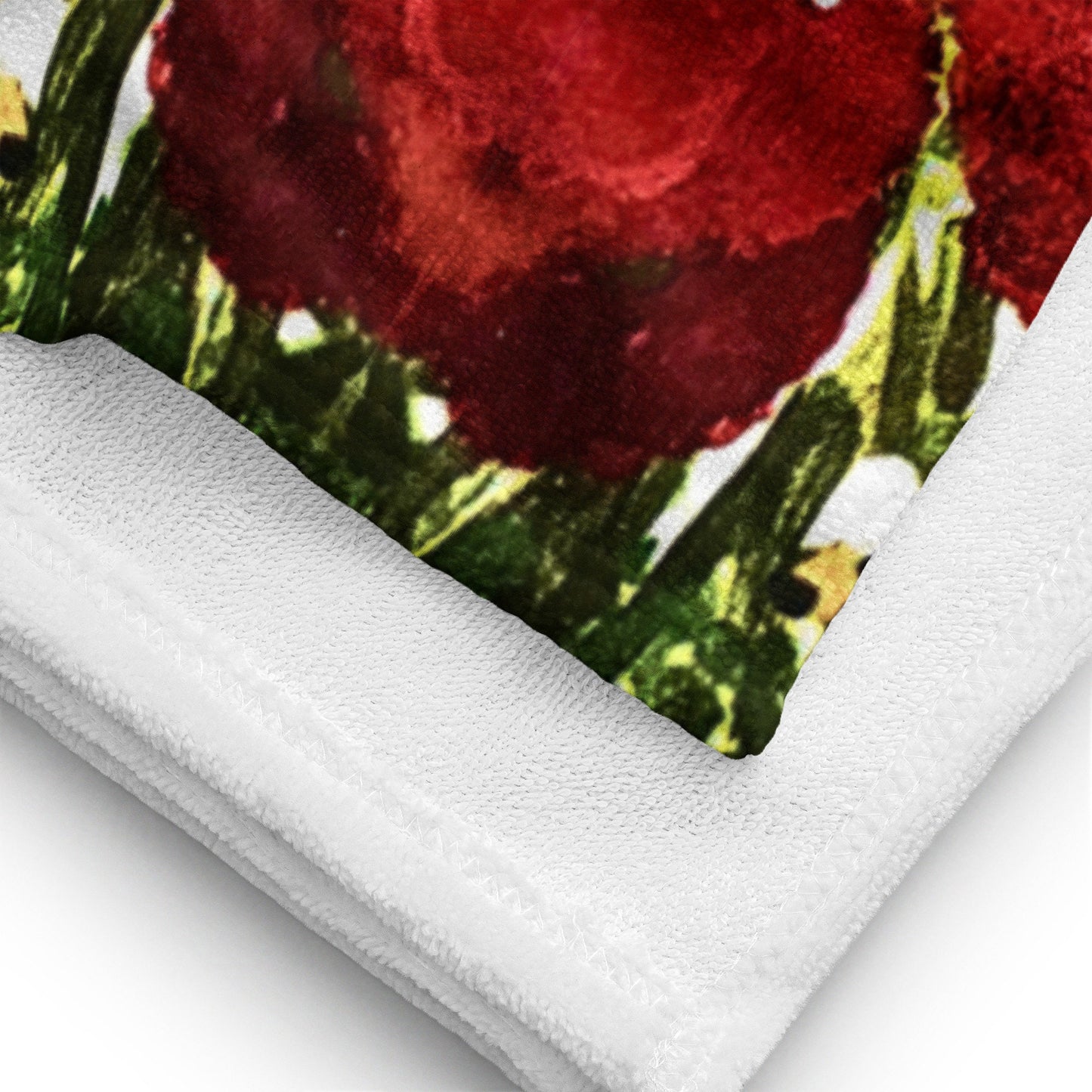 Red poppies beach towel,floral decor,botanical towels,bathroom towel,guest towel,pool towel,vacation towel,housewares,floral towels