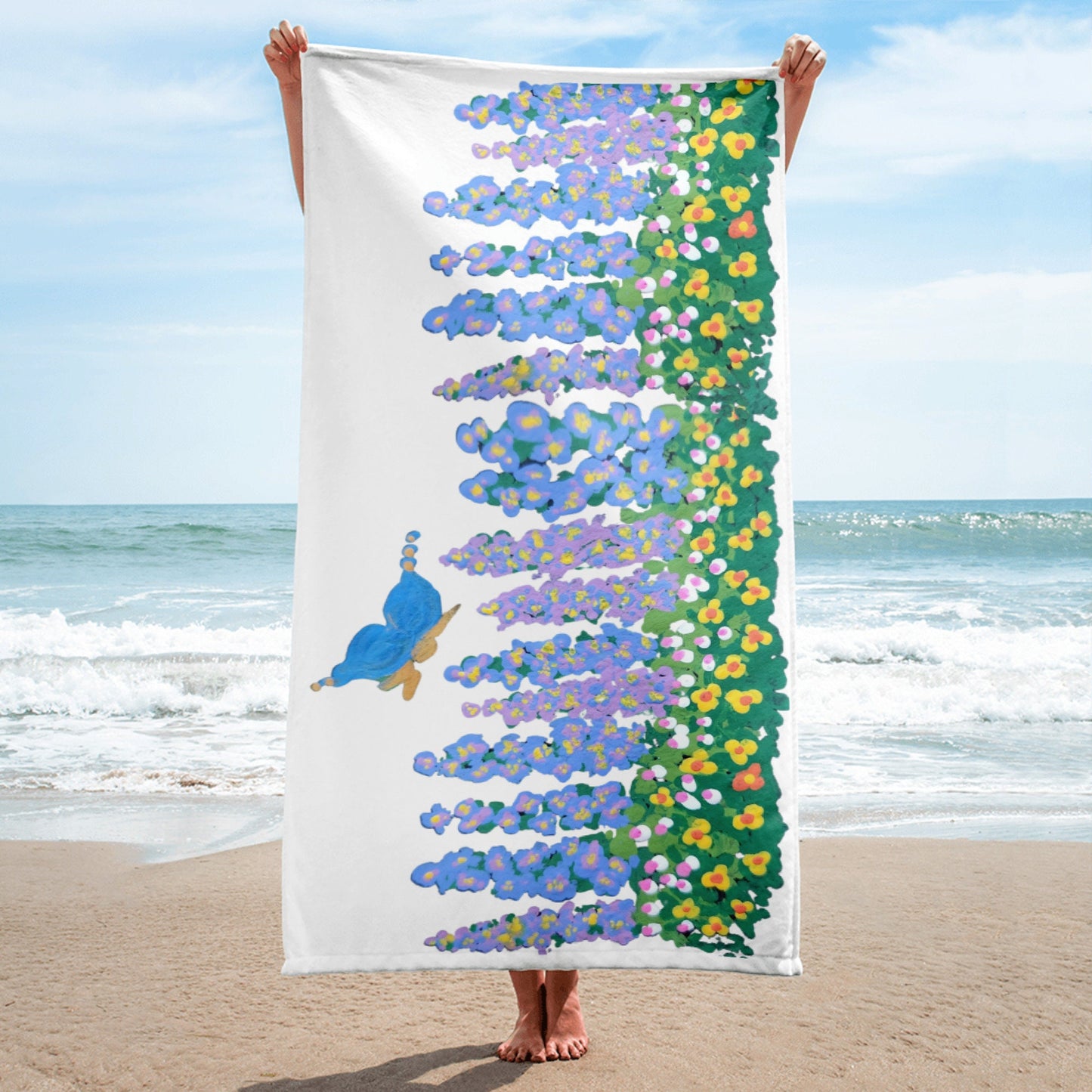 Butterfly floral towel,fall towels,kids bath towels,housewares,decor,botanical towels,guest towel,beach towels,gym towels,vacation towels