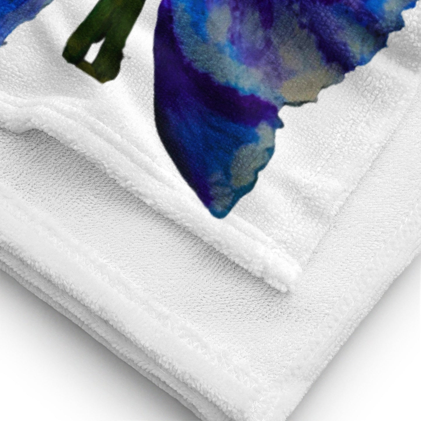 Brilliant blue floral bath towel,fall towels,housewares,decor,beach towels,kids bath towels,guest towels,botanical towels,nature lovers gift