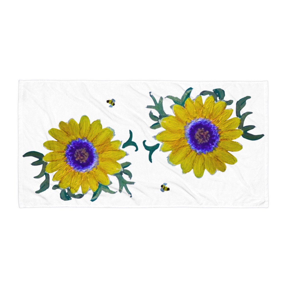Daisy floral beach towels,fall towels,housewares,decor,botanical towels,kids bath towels,guest towels,pool towels,nature lovers gift